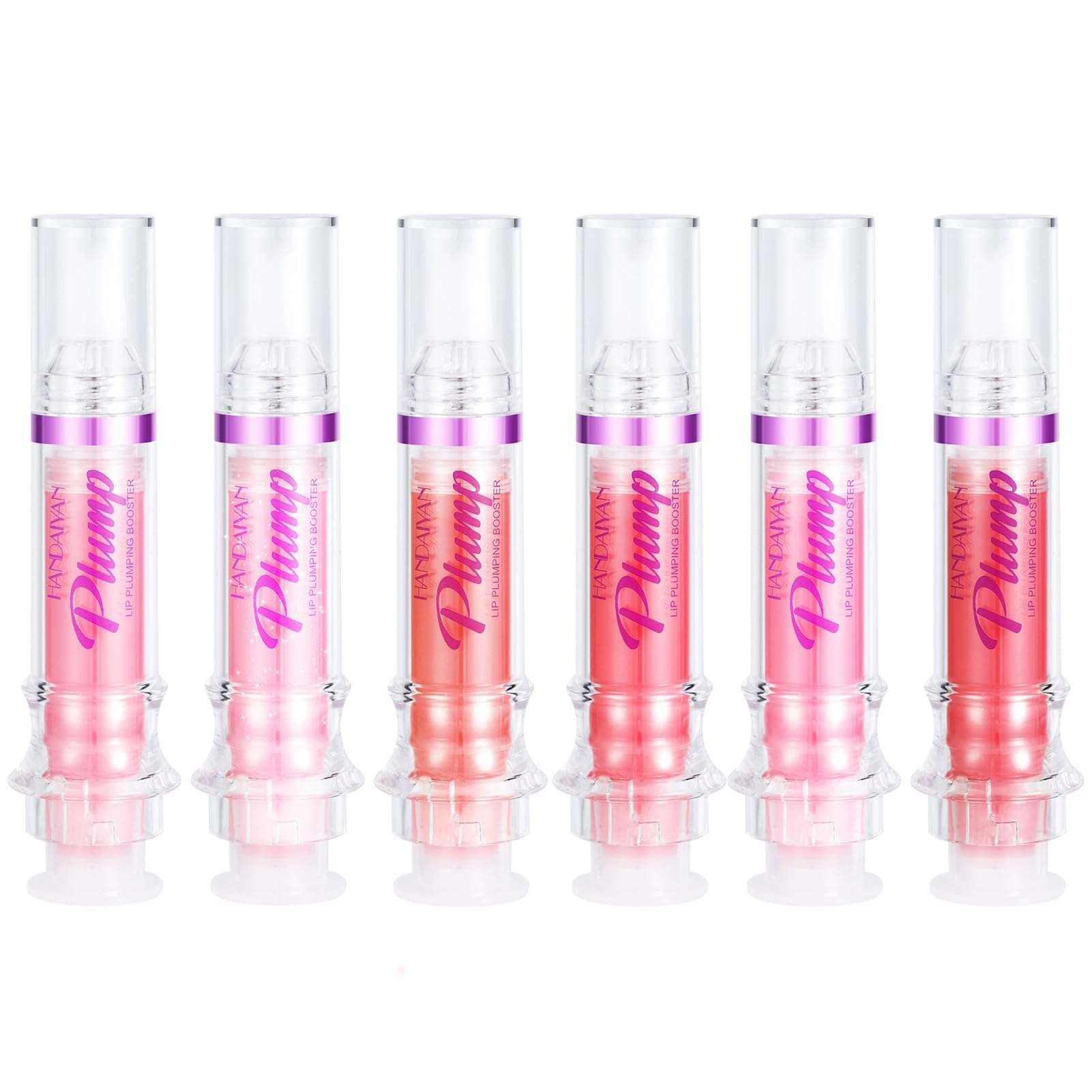 INHLUGLK Tudkun Lip Plumper, Tudkun Lip Plumping Gloss, Pretty & Plump Lip Plumping Gloss Bundle, Lip Plumping Booster Gloss, Natural Lip Plumping Oil (04+05+06) 6