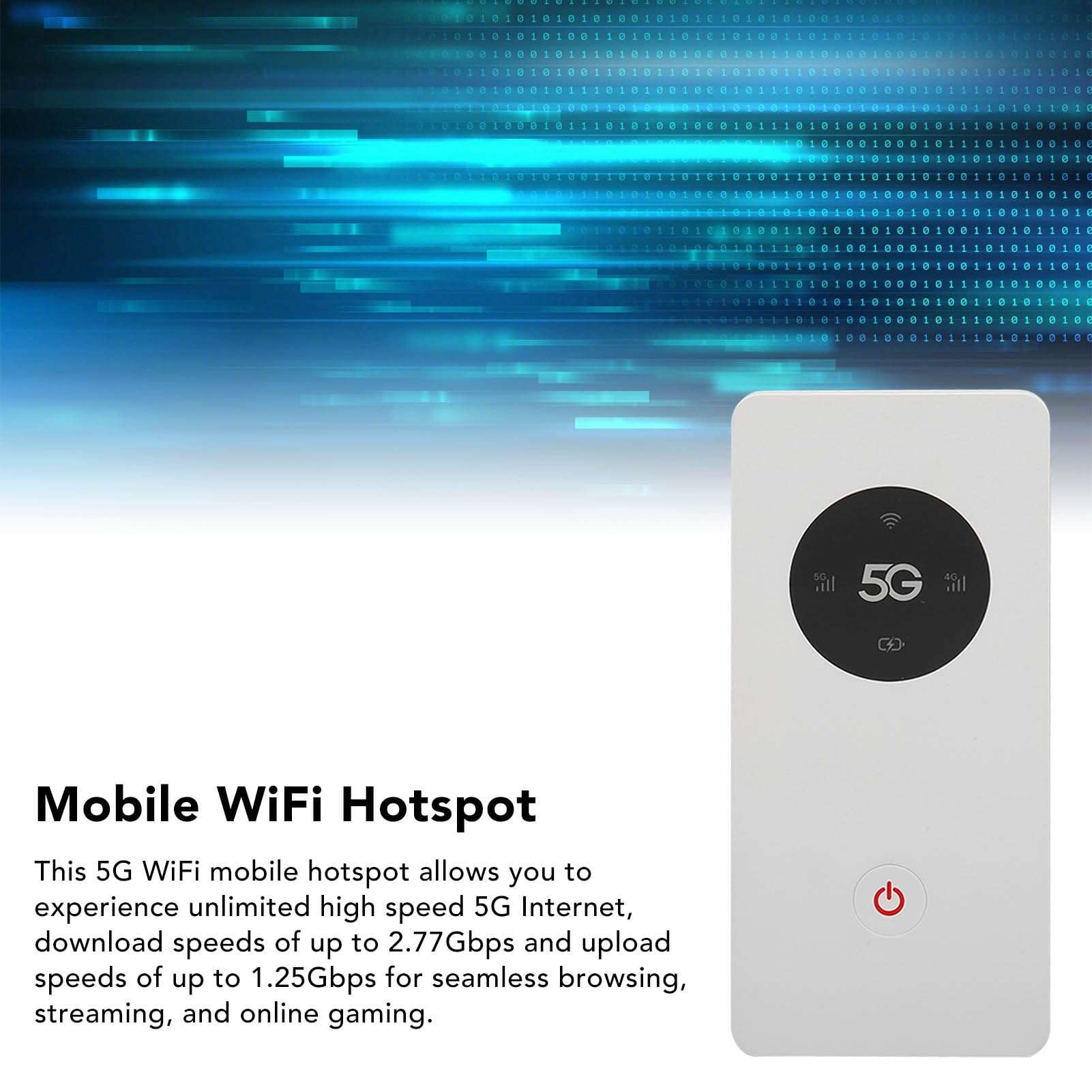 5G Router, 5G WiFi Mobile Hotspot, Pocket 5G WiFi with Nano SIM Slot, Portable WiFi Hotspot for Travel, WiFi Mobile for Travel Road Trip Vacation 5