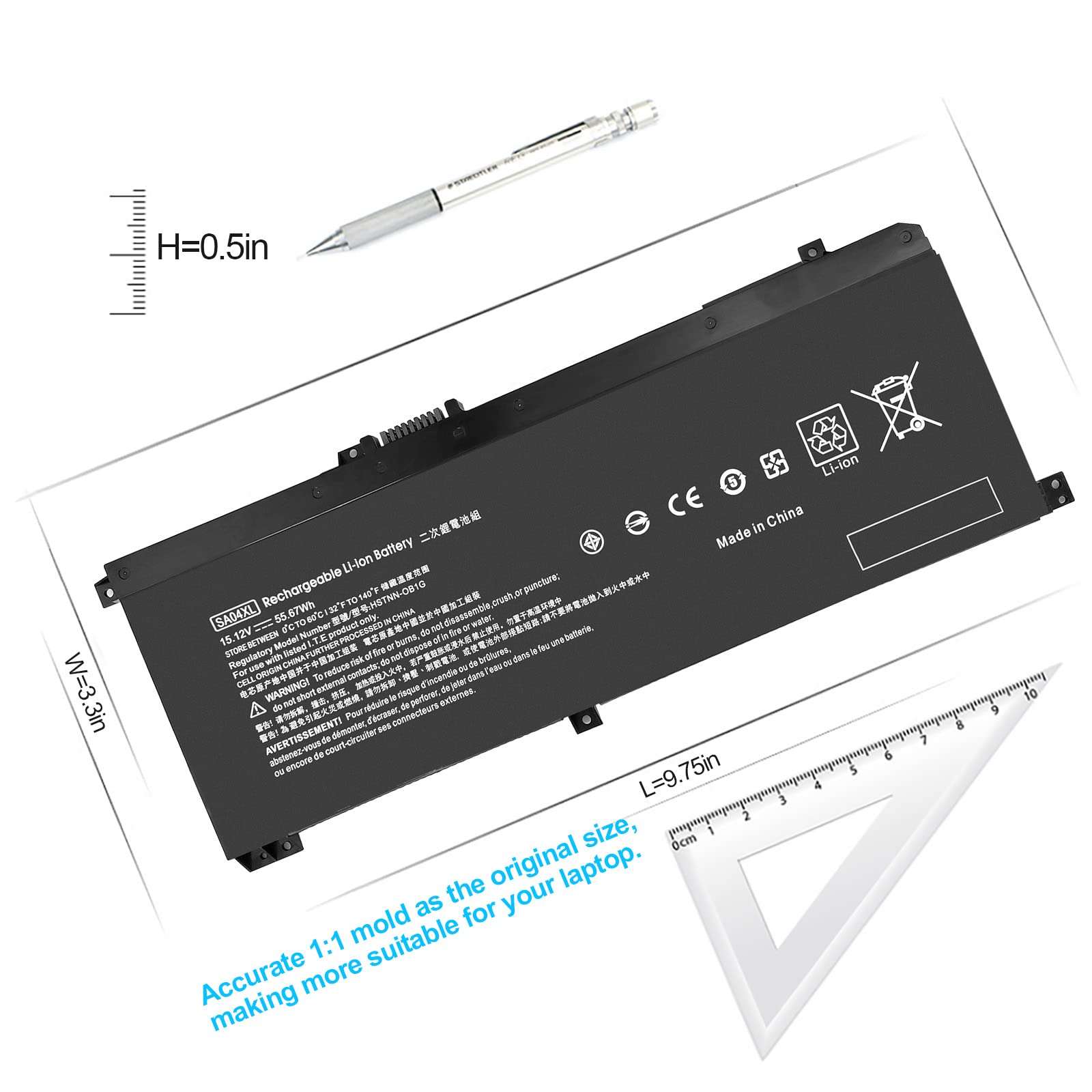 SA04XL L43267-005 Laptop Battery for HP Envy X360 15M-DR 15M-DS 15-DS 15-DR 15-DR0010TX 17-CG 17M-CG Series Notebook HSTNN-OB1F HSTNN-OB1G HSTNN-UB7U L43248-541 L43248-AC1 /AC2 L43267-005 SAO4XL 3
