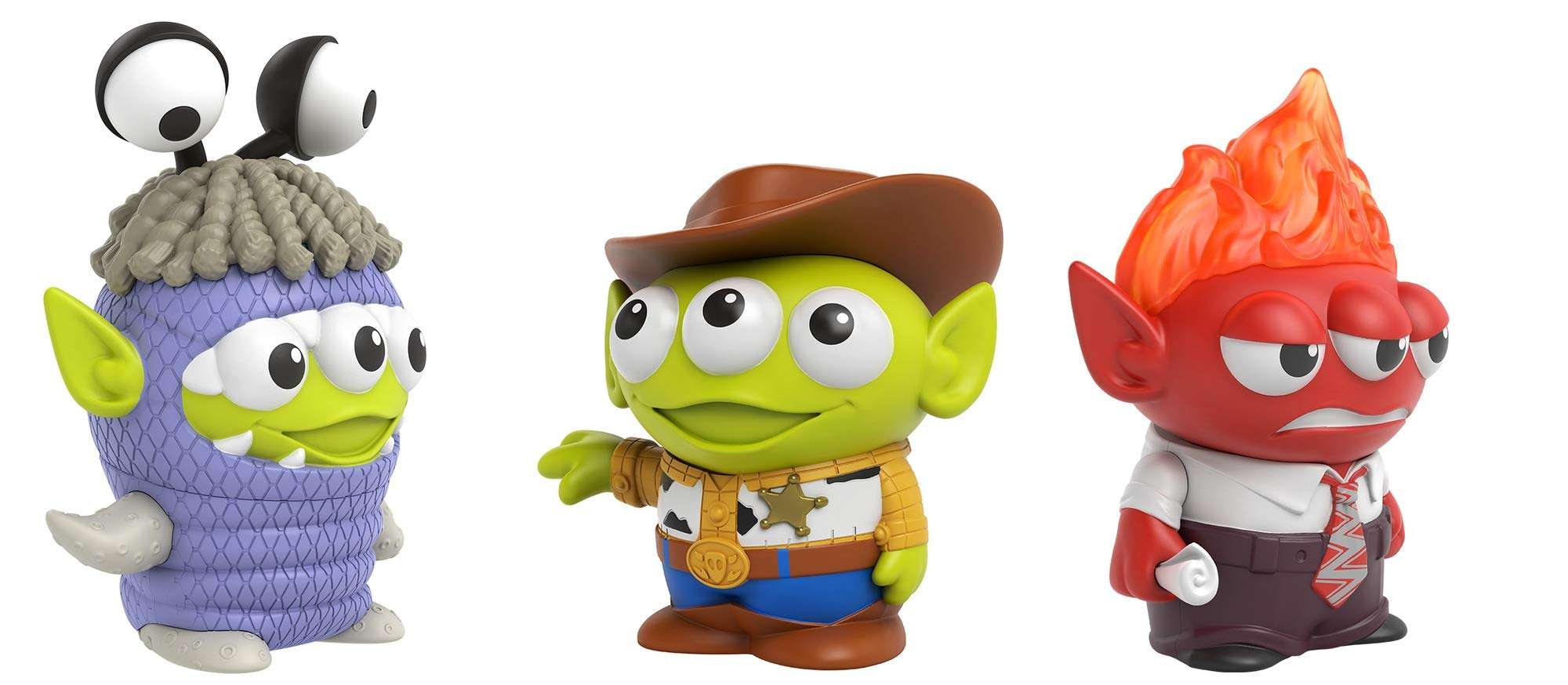Toy Story 4 Alien Remix Anger, Boo & Woody 3-Pack Character Figures in a Pizza Box Package, 3-in to 4.1-in Toys from Disney Pixar Movies Inside Out, Monsters, Inc. & Toy Story,Gift for Collectors 3