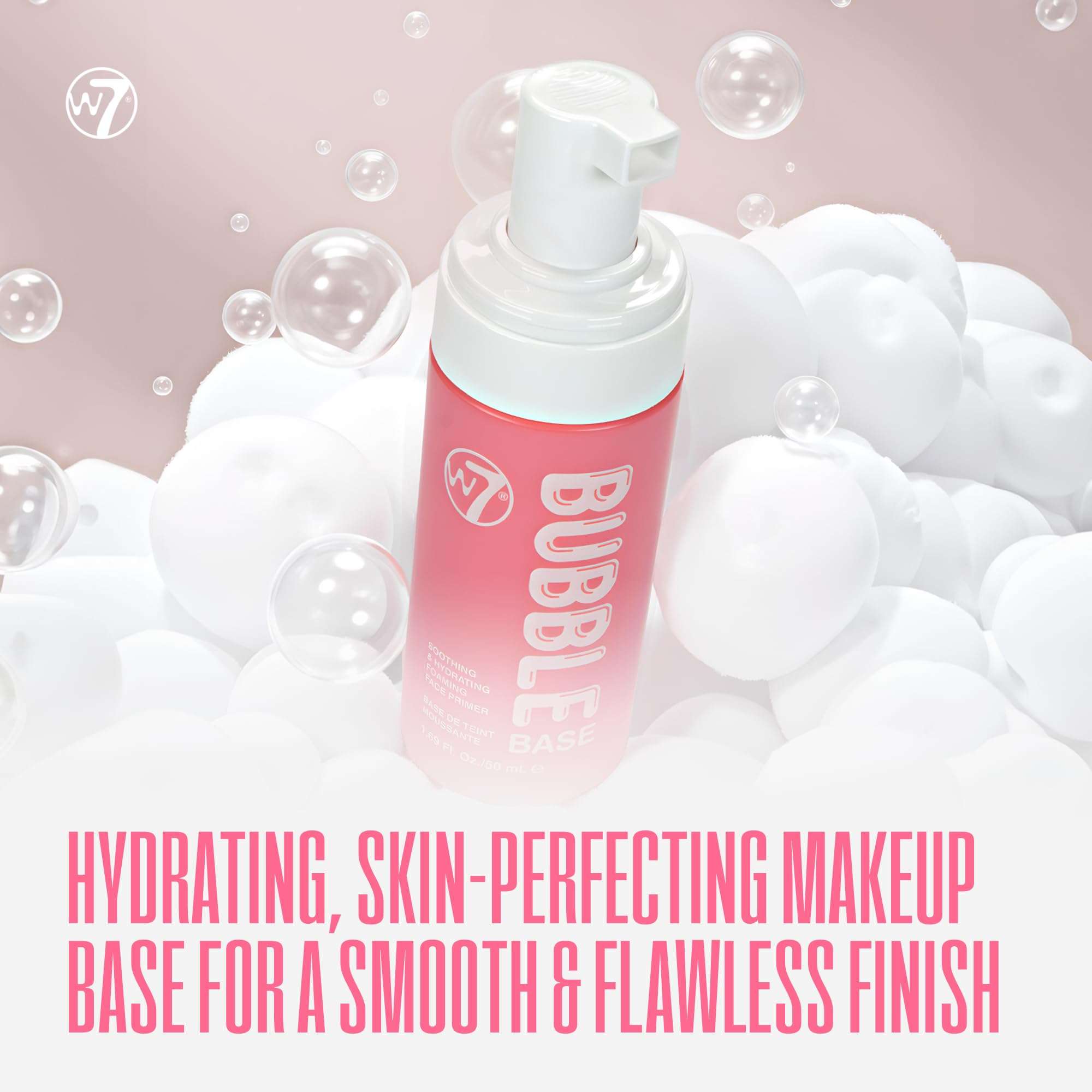 W7 Bubble Base Foaming Primer – Hydrating, Skin-Perfecting Makeup Base for a Smooth & Flawless Finish – Infused with Hyaluronic Acid & Aloe Vera to Nourish and Prime the Skin 3