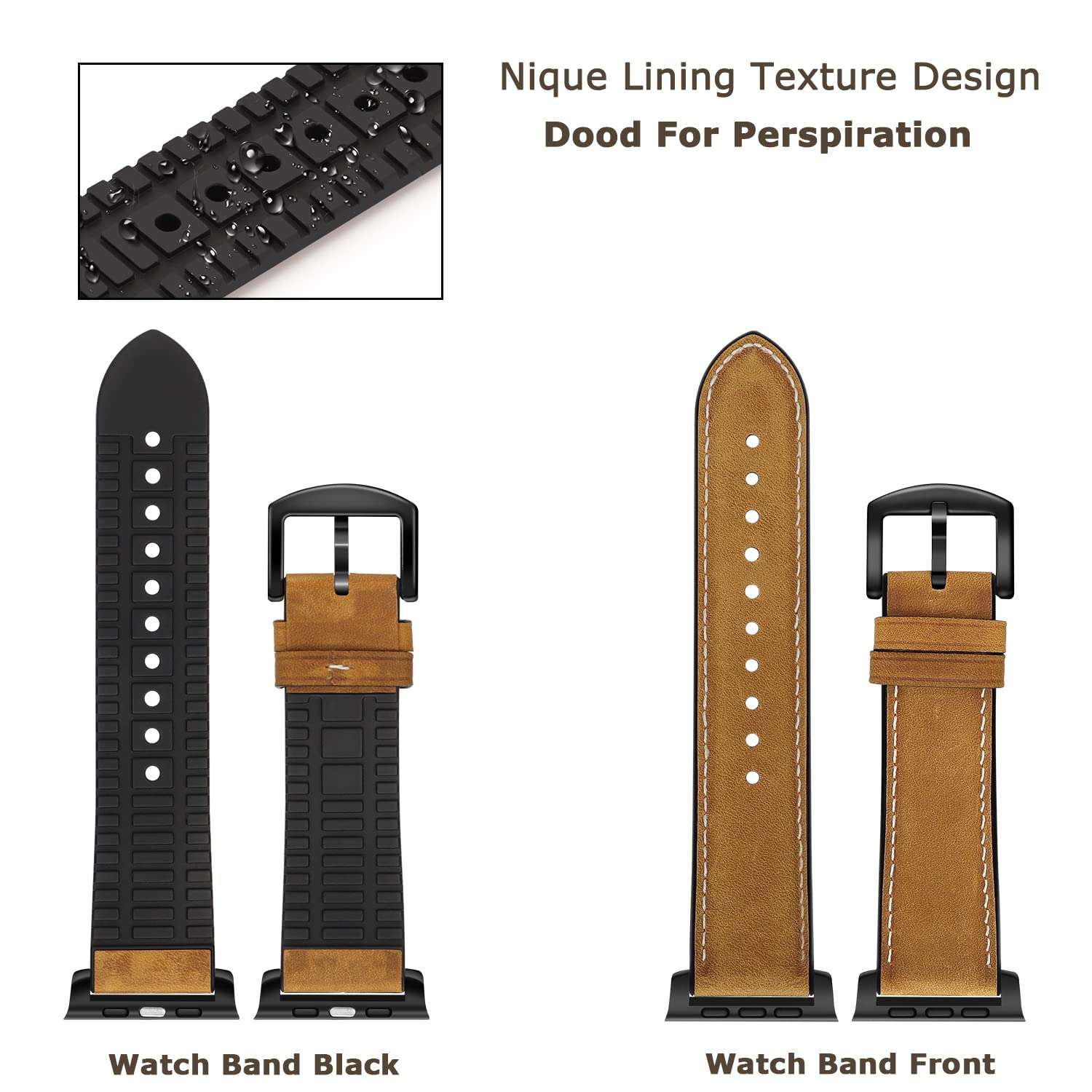Tasikar Straps Compatible with Apple Watch Strap 49mm 45mm 44mm 42mm, Genuine Leather Silicone Replacement Band Compatible for Apple Watch Ultra Series 9 8 7 6 5 4 3 2 SE - 42mm 44mm 45mm/Brown 5