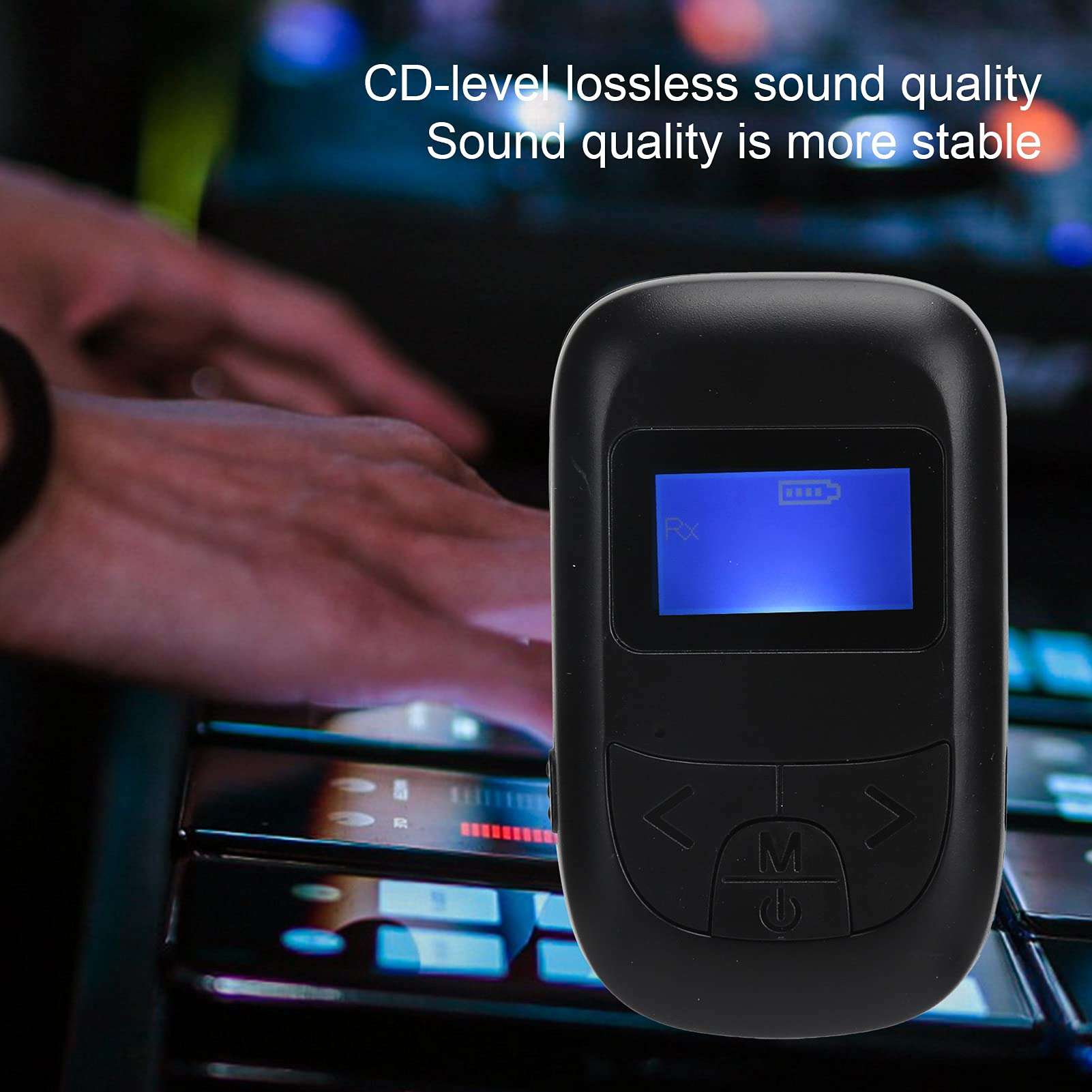 2 in 1 USB Bluetooth 4.0 Adapter for PC Laptop, Long Range Bluetooth Receiver with LCD Display Screen, Bluetooth Adapter Suitable for a Variety of Devices Built‑in Large Capacity Battery 5