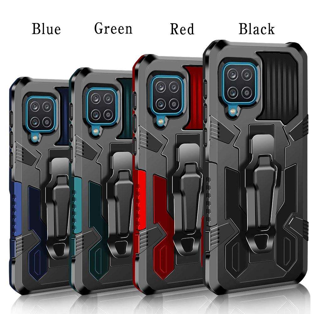 Wellci for Samsung Galaxy A12 5G Case with Belt Clip Kickstand for Galaxy A12 5G (Red) 5