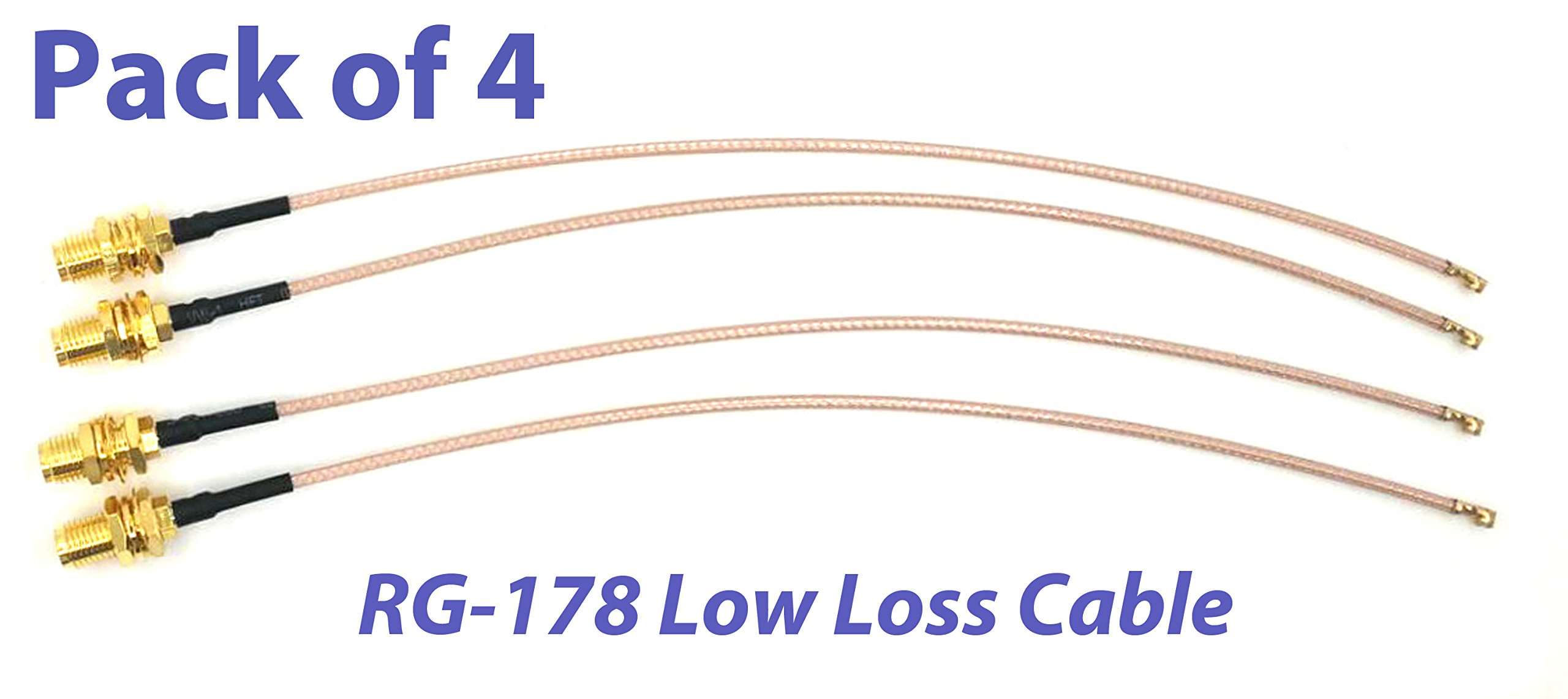 Pack of 4 RF U.FL(IPEX/IPX)Mini PCI to SMA Female Pigtail Antenna Wi-Fi Coaxial RG-178 Low Loss Cable (10 inches(25.4 cm)) 5
