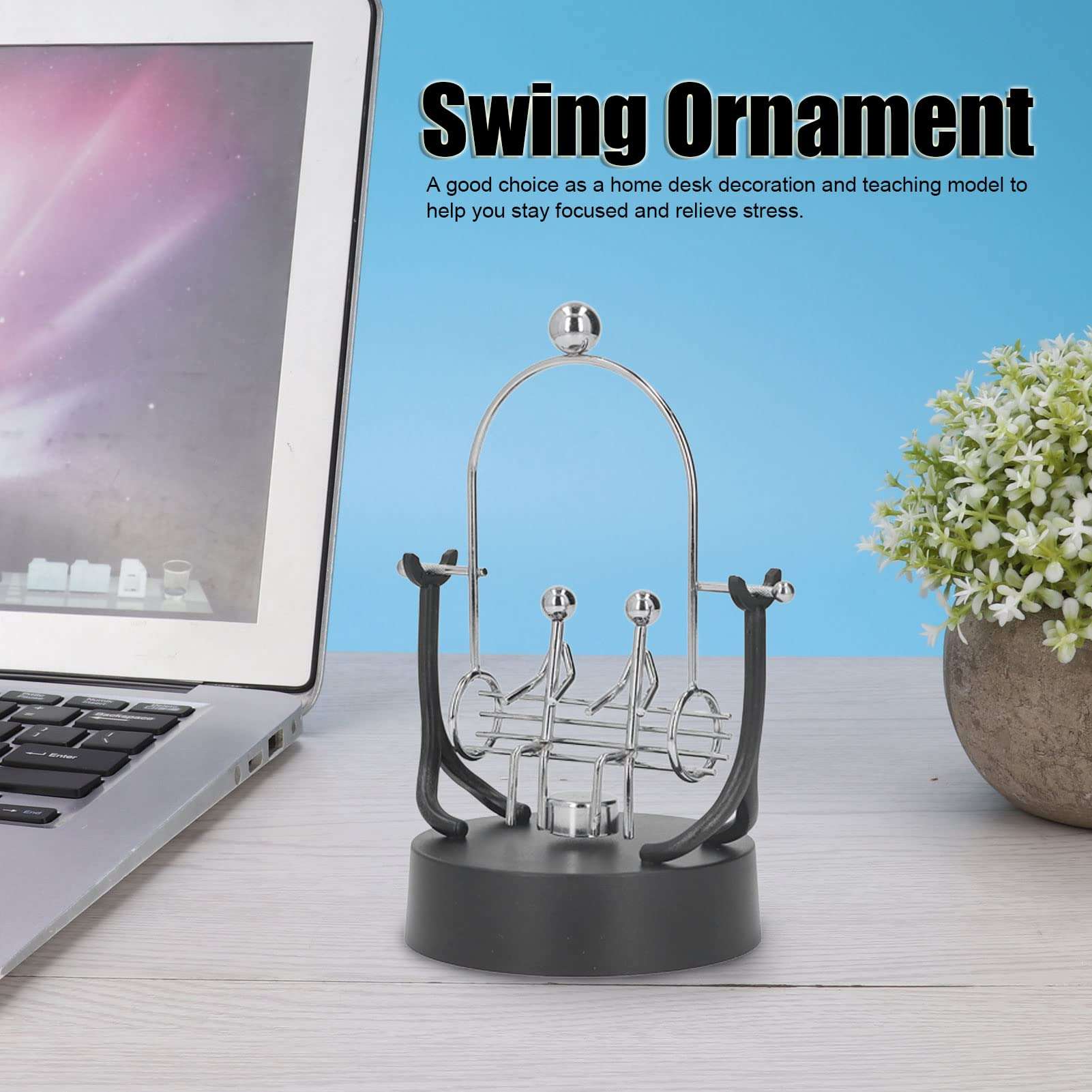 KENANLAN Balance Balls, Metal Couple Swinging Balance Balls Pendulum Balance Balls Toys Fun Science Physics Learning Desk Toys for Stress Relief, Office and Home Decoration 3