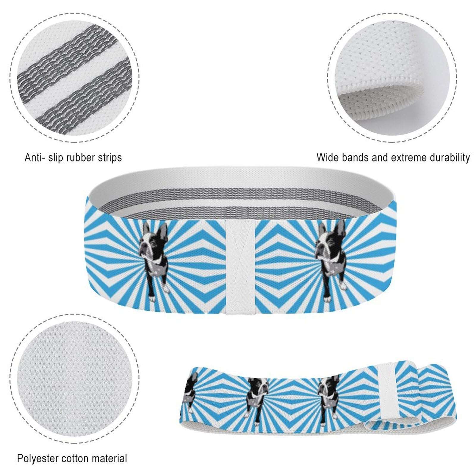 Boston Terrier Resistance Bands Yoga Straps for Stretching for Pilates Workout Bands for Home Gym 4