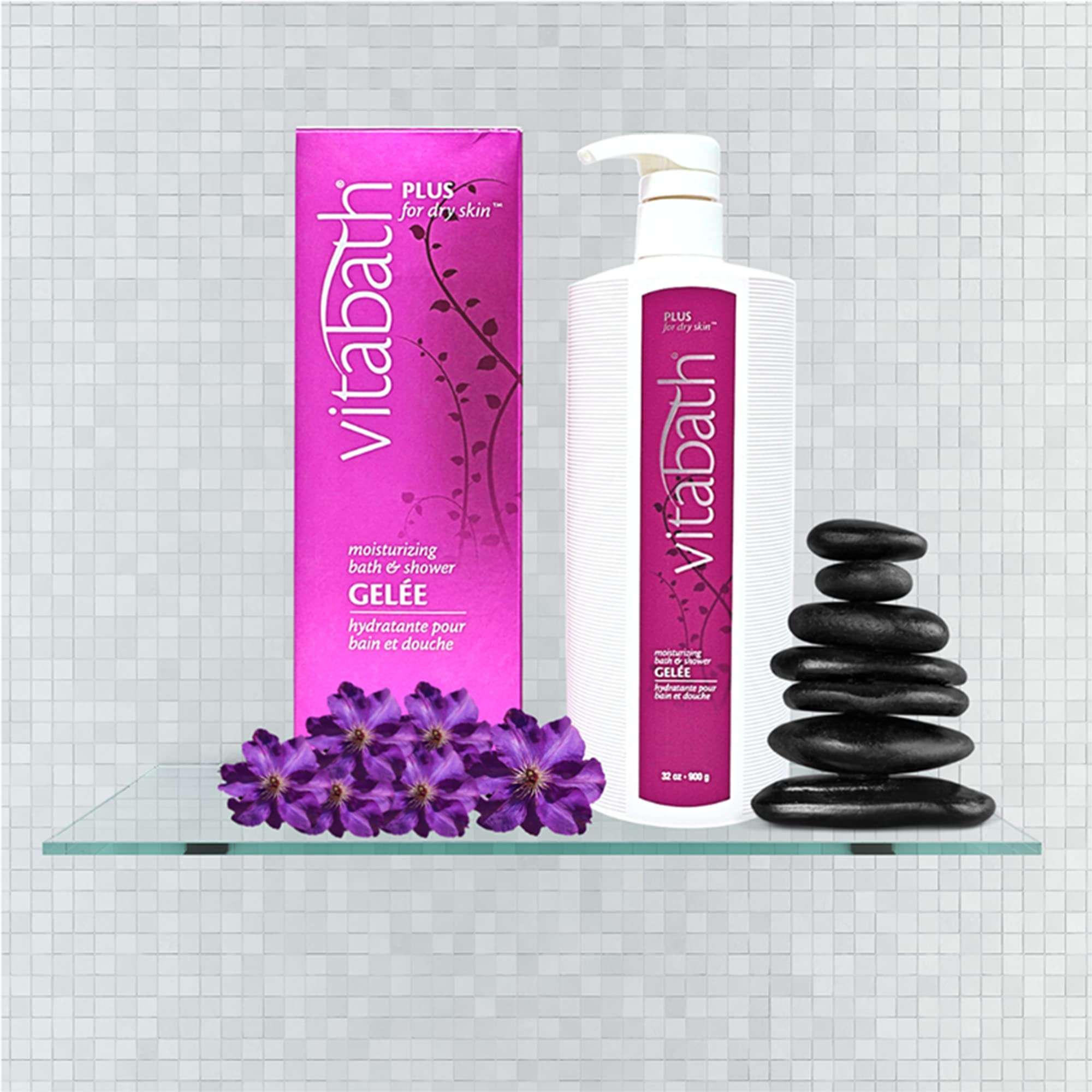 Vitabath Plus For Dry Skin Moisturizing Bath & Shower Gel Wash Replenishing Oils Deeply Hydrate & Soothe Dryness, Body Cleanser, Skin Restore & Foaming Gelee Bath - 32 oz 6