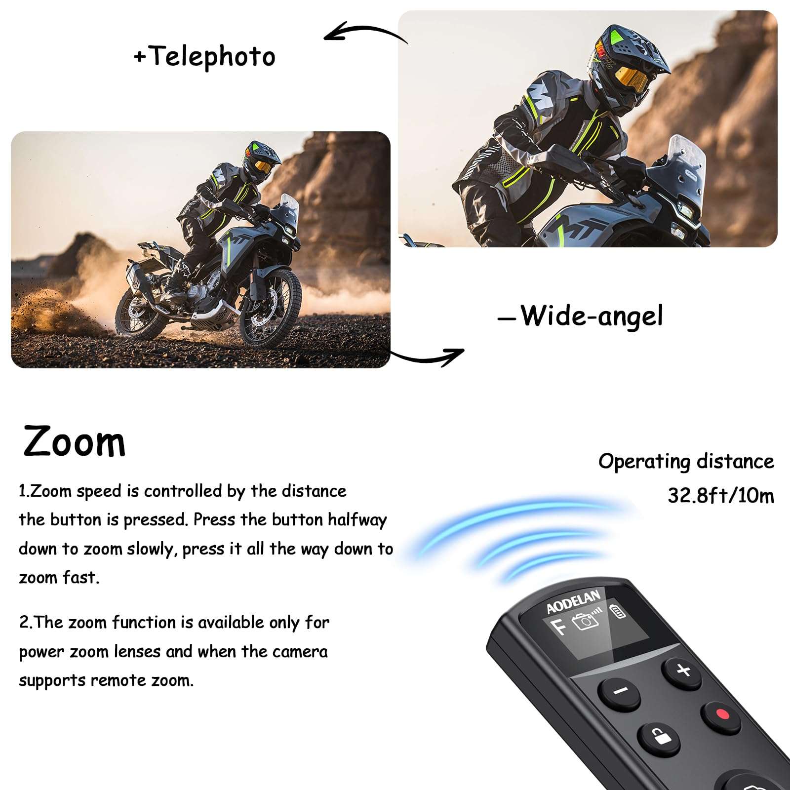 for Fujifilm Camera Rechargeable Shutter Release, AODELAN Wireless Remote Control Compatible with Fuji X-T30 II,X-S10,X-H2,X-H2S,X-T3,X-T4,X-T5,X-S20,X-T30,X-T50,X-M5,X100VI,X-E5,X Half 6