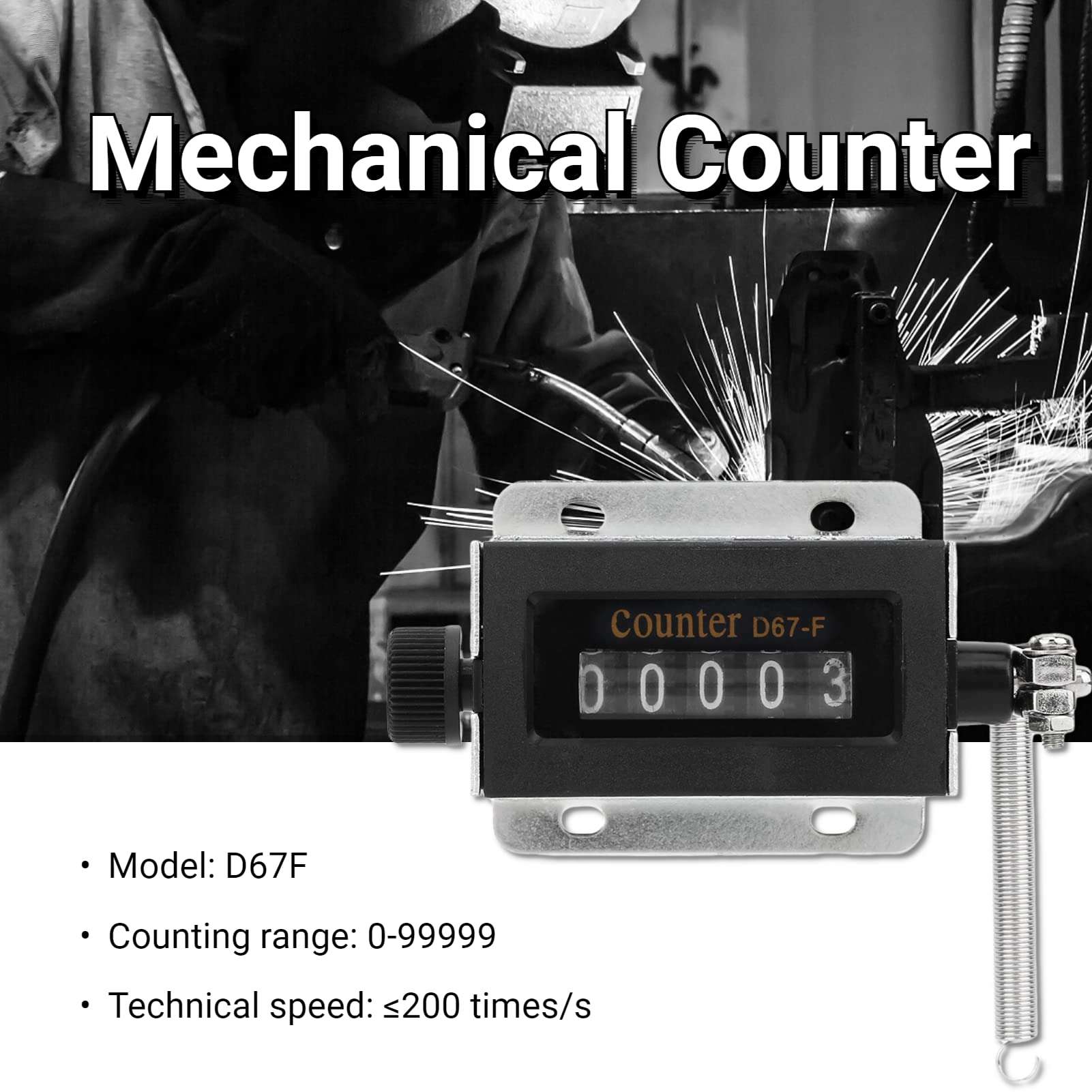 5 Digit Mechanical Counter, 0-99999 Resettable Manual Hand Pull Stroke Tally Counter, Professional Mechanical Arithmometer Counter for Textiles Machinery Winding Hill 2