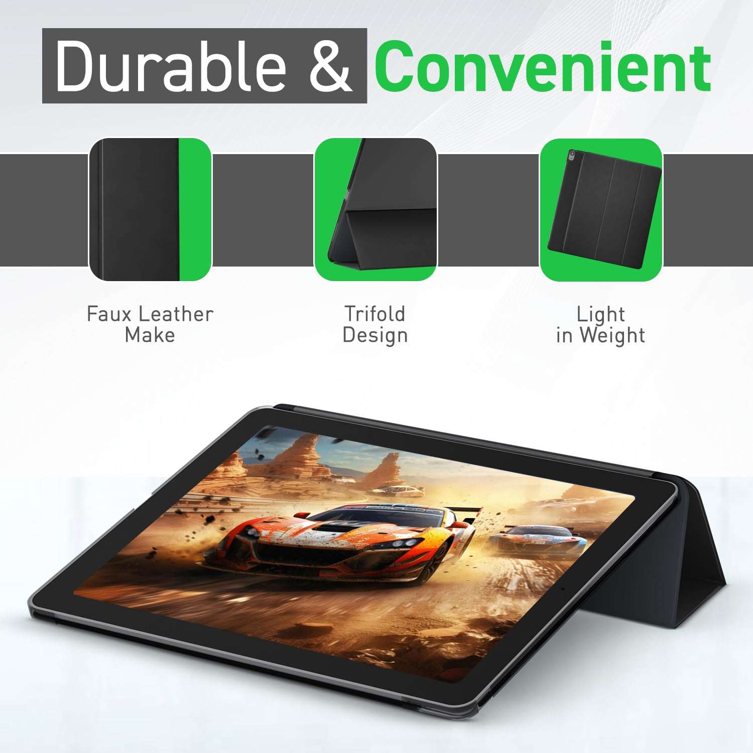 Auklet Classic Smart Case for iPad 10th Gen 10.9" (2022-2025) – Lightweight Trifold Stand Folio, Auto Sleep/Wake, Black 4