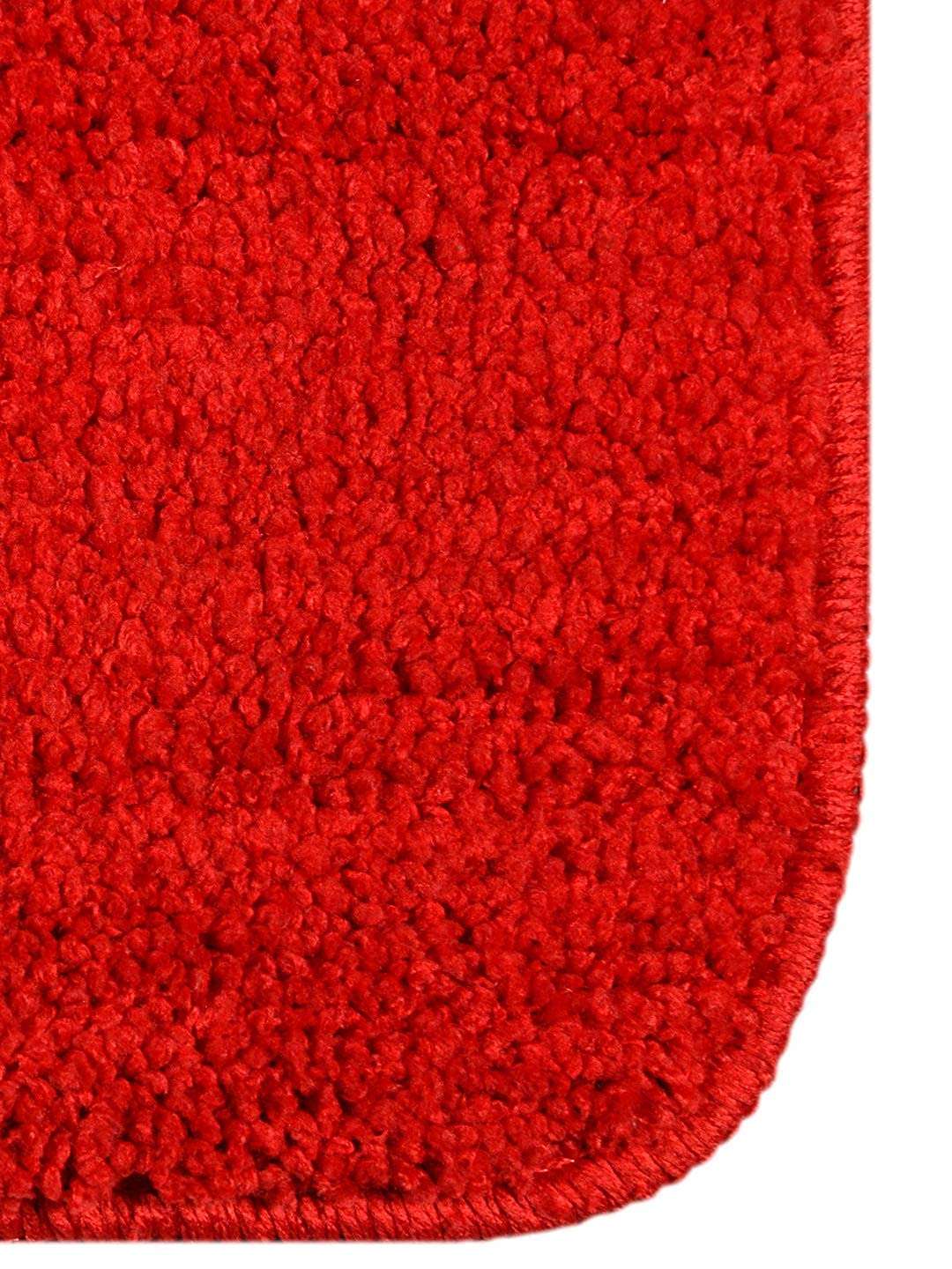 Scores Micro Anti Slip Striped Bath Mat, Doormats & Entrance gate Combo Pack of 2 pcs (Red) 3