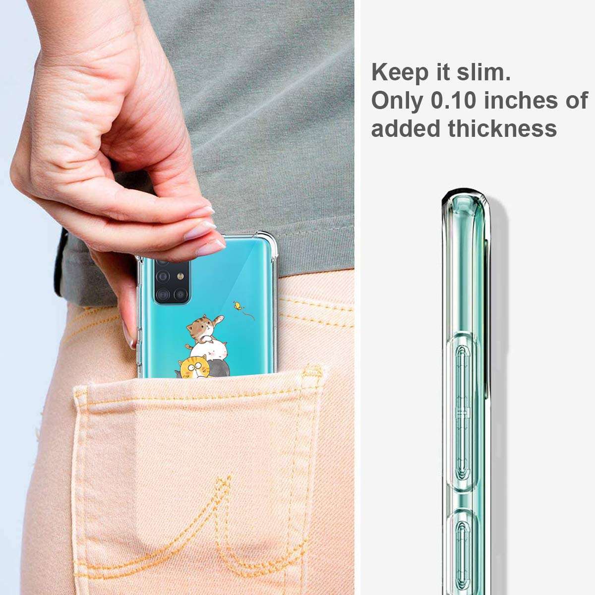 Galaxy A71 5G Case Clear Silicone Case with Design Flower Samsung A71 5G Floral Pattern Phone Cases Soft Transparent Full Body Protective Cover for Samsung Galaxy A71 5G Case for Women Girls 5