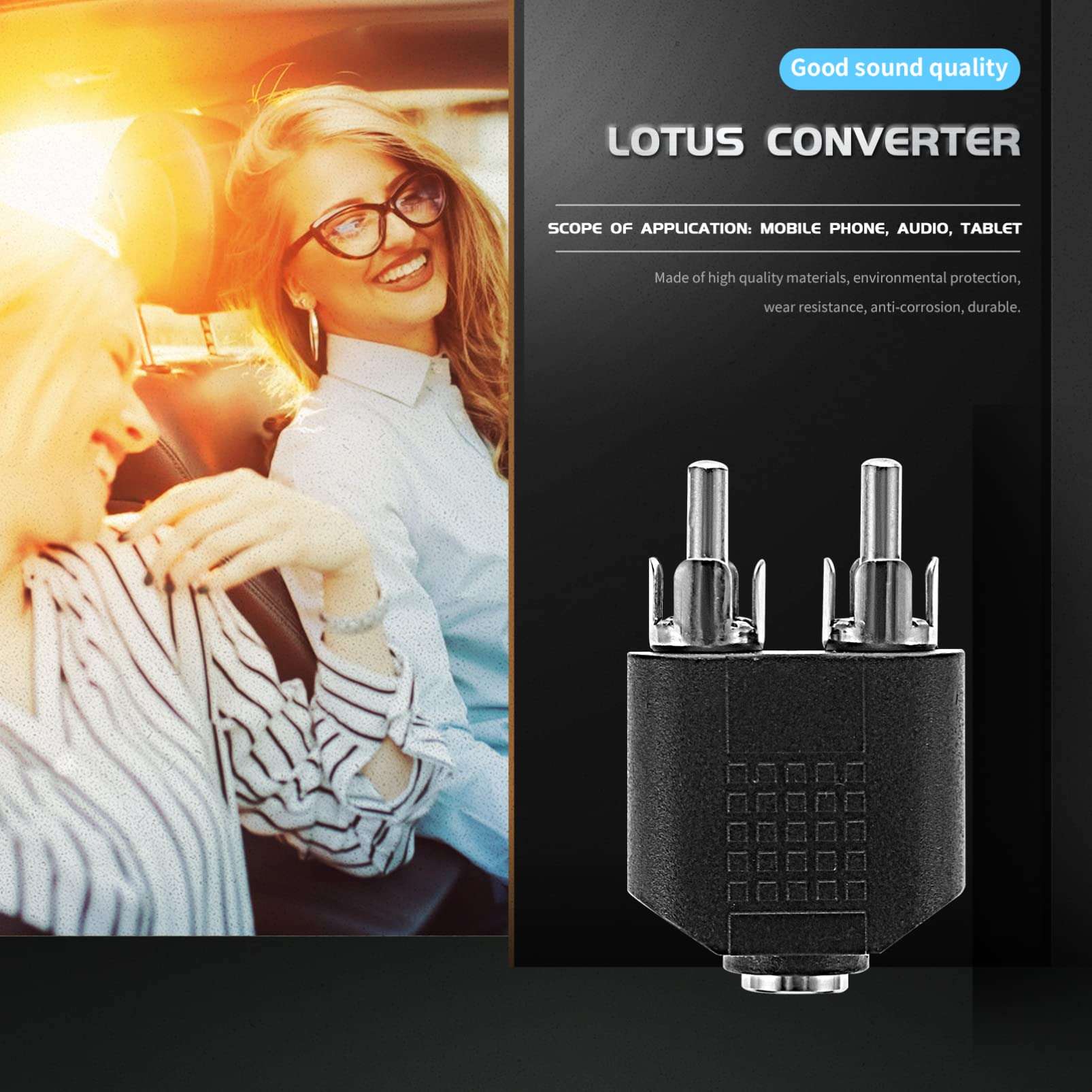 Housoutil 3sets Audio Converter Boom Fast Cables Headphones Coupler Wire Guitar Dual to Dual Cable Jack to USB C USB to Cable Mic Cable Power Headphone to Jack Adapter Cord Black Zinc 8pcs*3 4