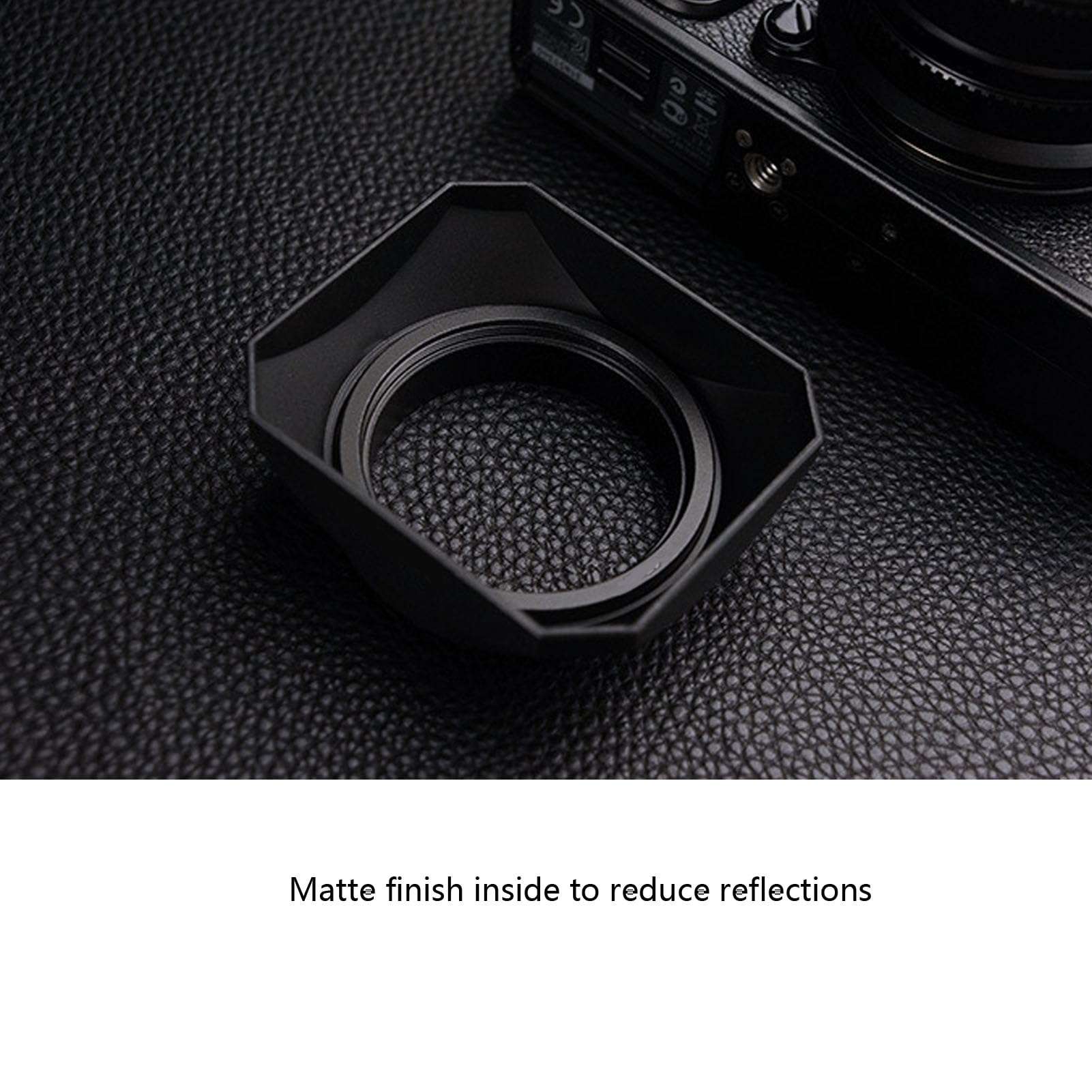 Acouto Square Aluminum Alloy Camera Lens Hood with Lens Cap for 62MM Lenses, Install Black Thread, Shade Accessory 3