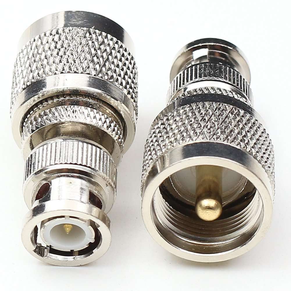 ANHAN UHF Male to BNC Male Connectors, Pl259 to BNC Coax Adapters for Ham Radio, Antenna, Scanner, Coaxial Cable 2Packs 2