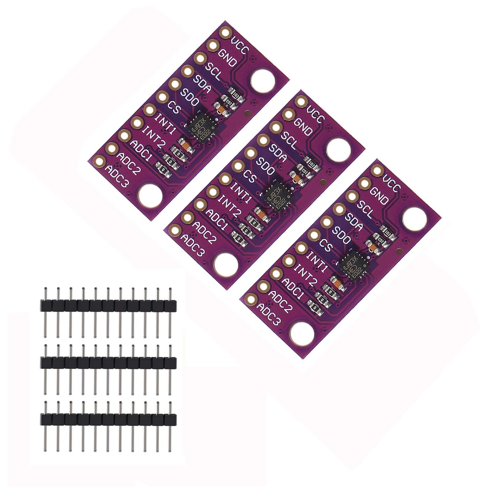 3Pcs LIS3DH 3-axis Accelerometer Triaxial Development Board high-Resolution LIS3DH Sensor 1.71V to 3.6V I2C SPI Output Interface Replace ADXL345 Built-in Temperature Sensor