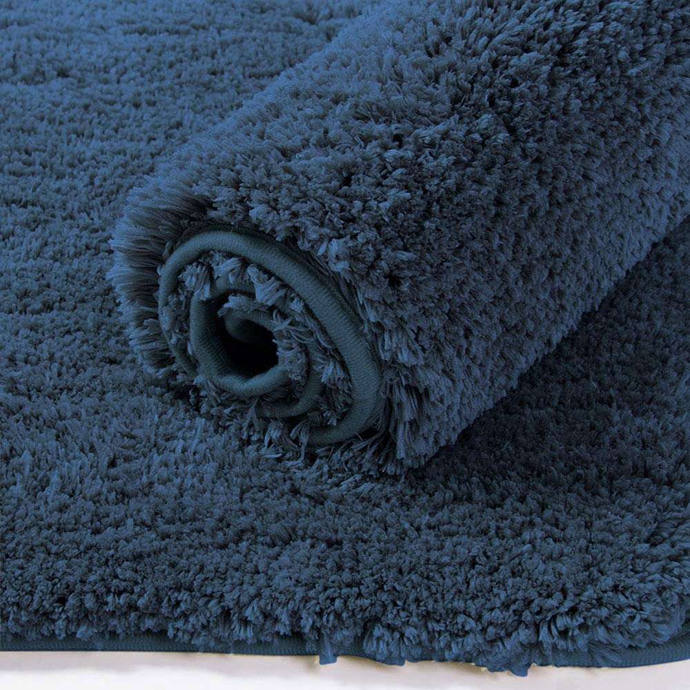 Luxe Home Bathmat 2500 GSM Microfiber Anti Skid Slip Water Absorbent Machine Washable and Quick Dry Newman Mats for Bathroom, Kitchen, Entrance ( Navy Blue , 45cm x 75cm , Pack of 1 ) 3