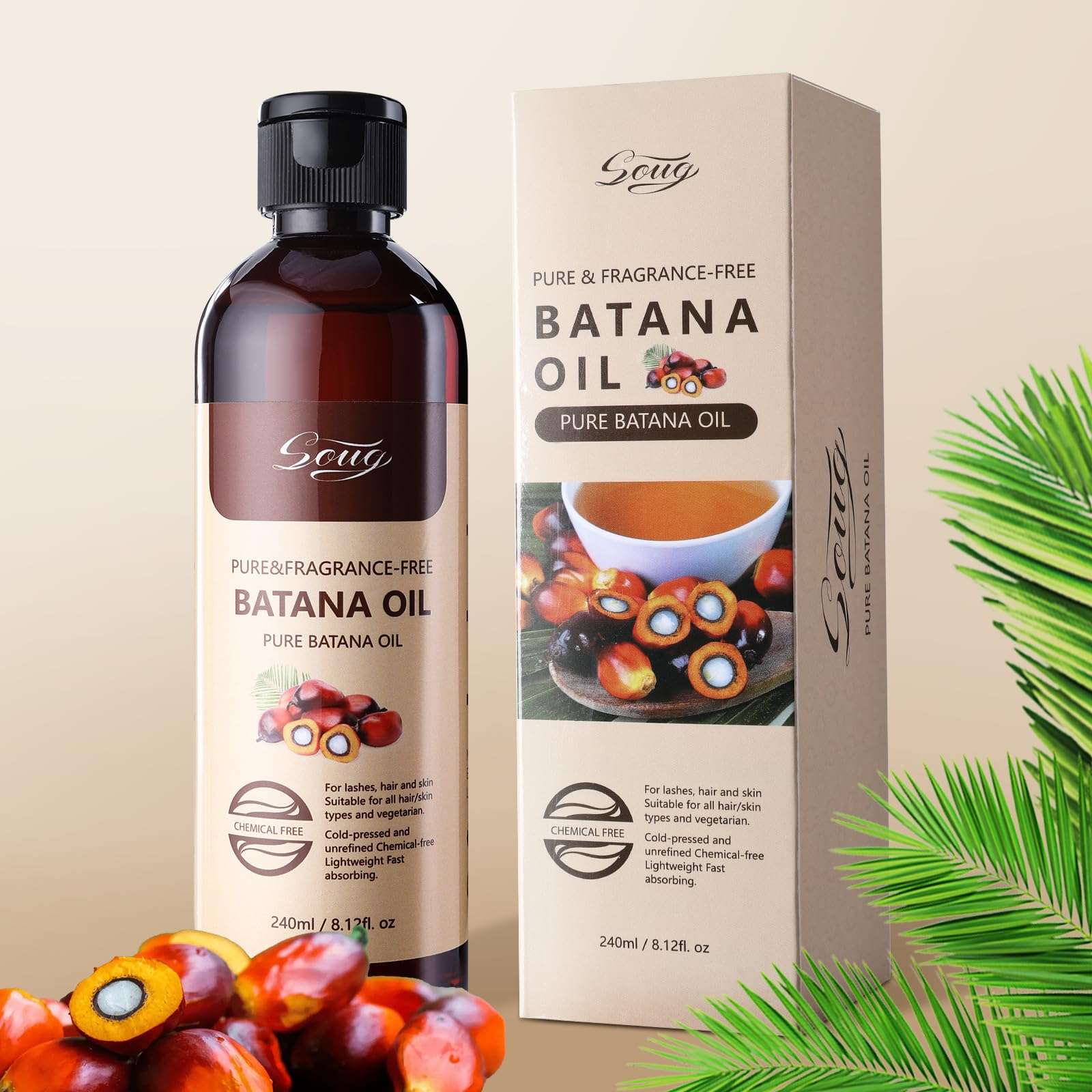 LMDGDS 1 PCS Soug Organic Batana Oil, 8.12 Oz Batana Oil for Hair Growth Oil Bantana Natural Hair Growth Oil Raw for Batana Oilor Men & Women