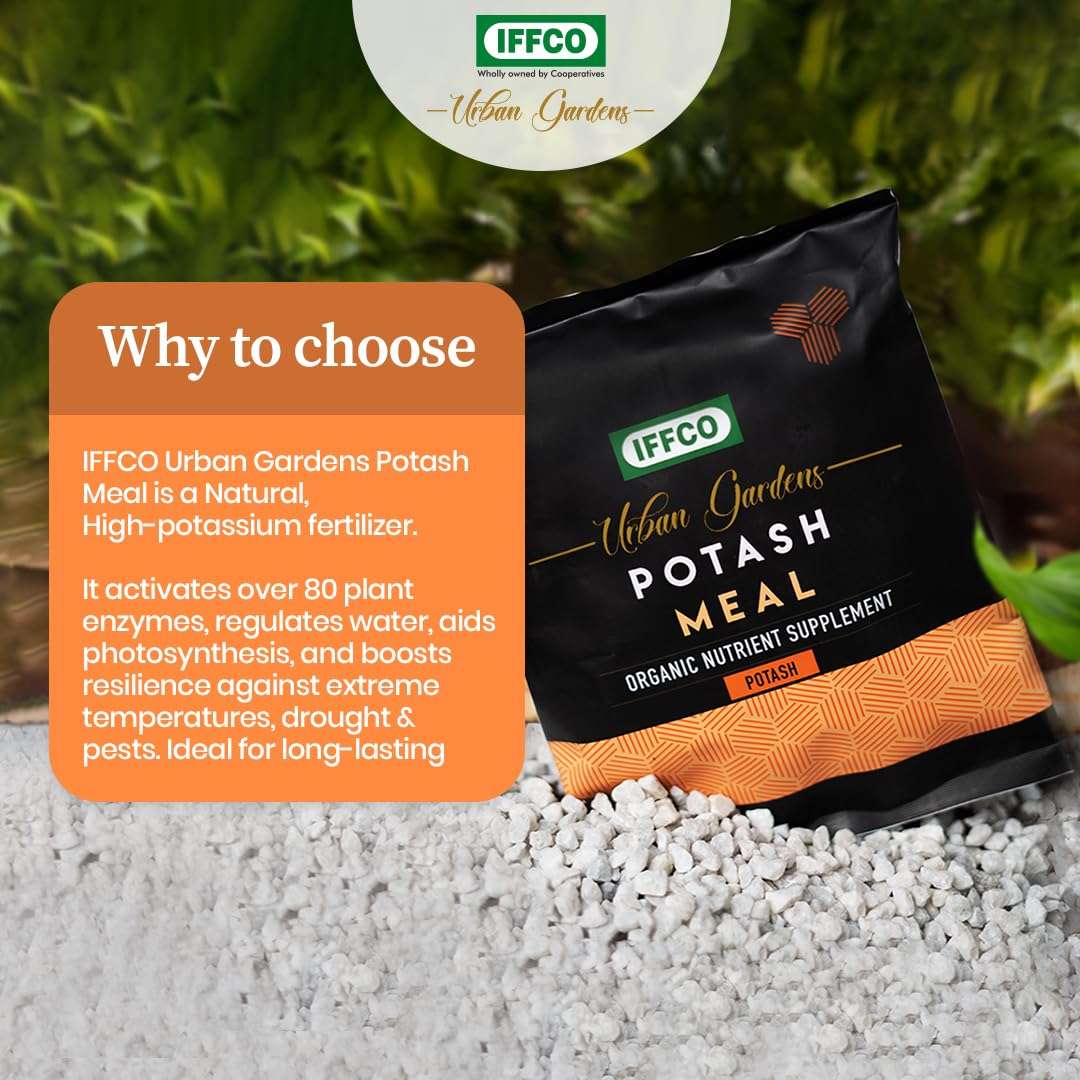 IFFCO Urban Gardens - Potash Meal 4.5Kg - Organic Bio Potash Fertilizer for Plants and Home Garden - Plant Nutrient Supplement in Slow Release Granules 4