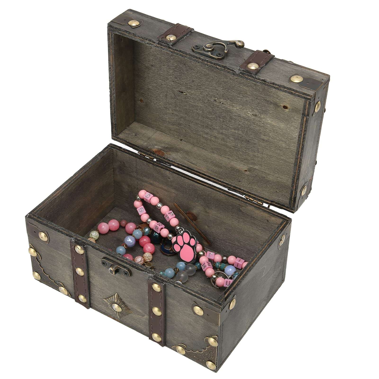 Vintage Wood Storage Box, Jewelry Organize Home Decoration Grey Chinese Style Beautiful Vintage Storage Box for Hairpins 4