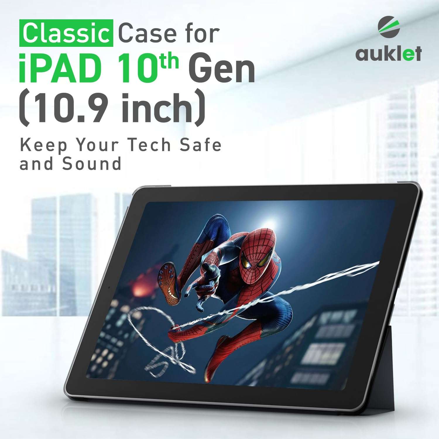 Auklet Classic Smart Case for iPad 10th Gen 10.9" (2022-2025) – Lightweight Trifold Stand Folio, Auto Sleep/Wake, Black 3