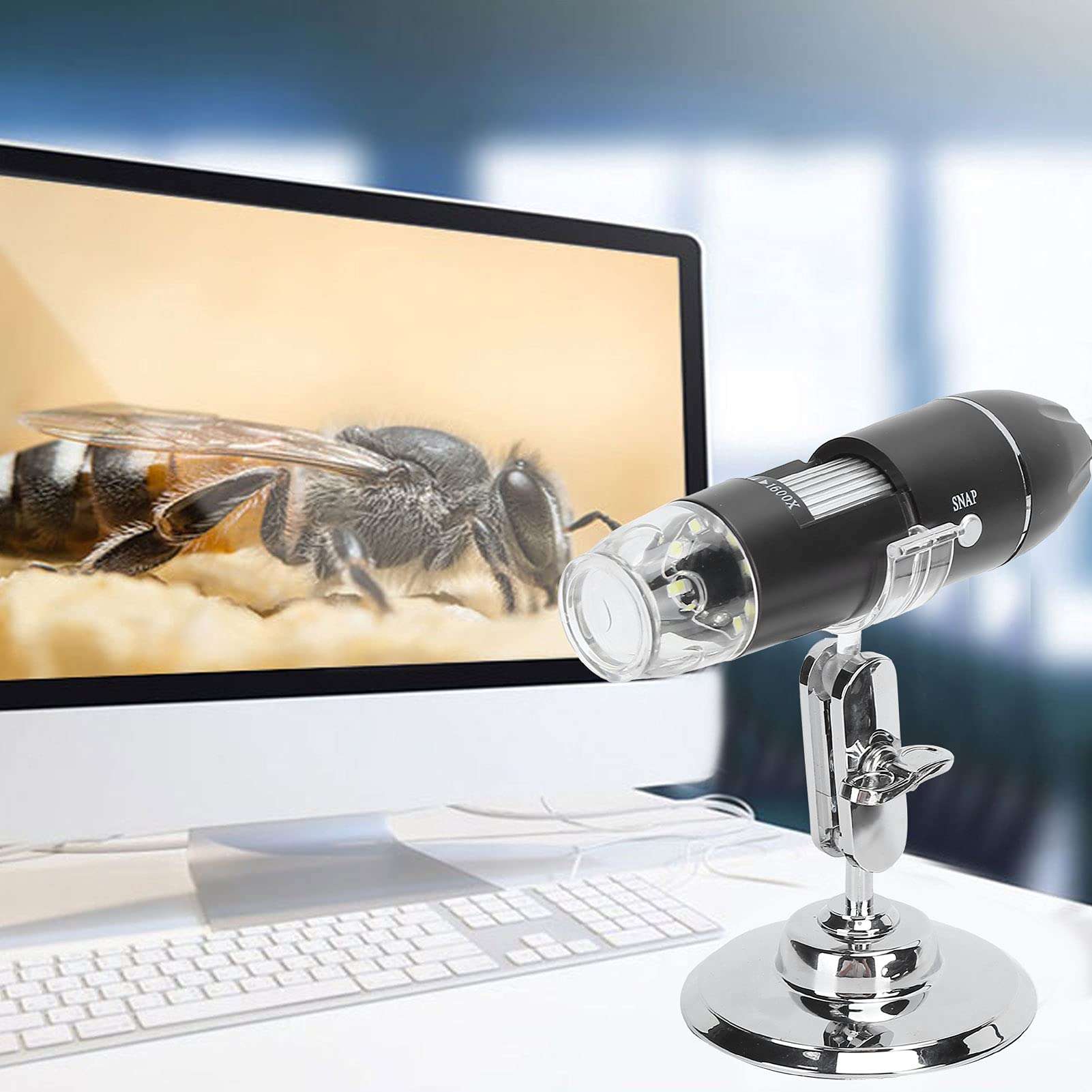 Microscopio, 8 LEDs Wired 640 X 480 Image Resolution 1600X USB Microscope for Children 3