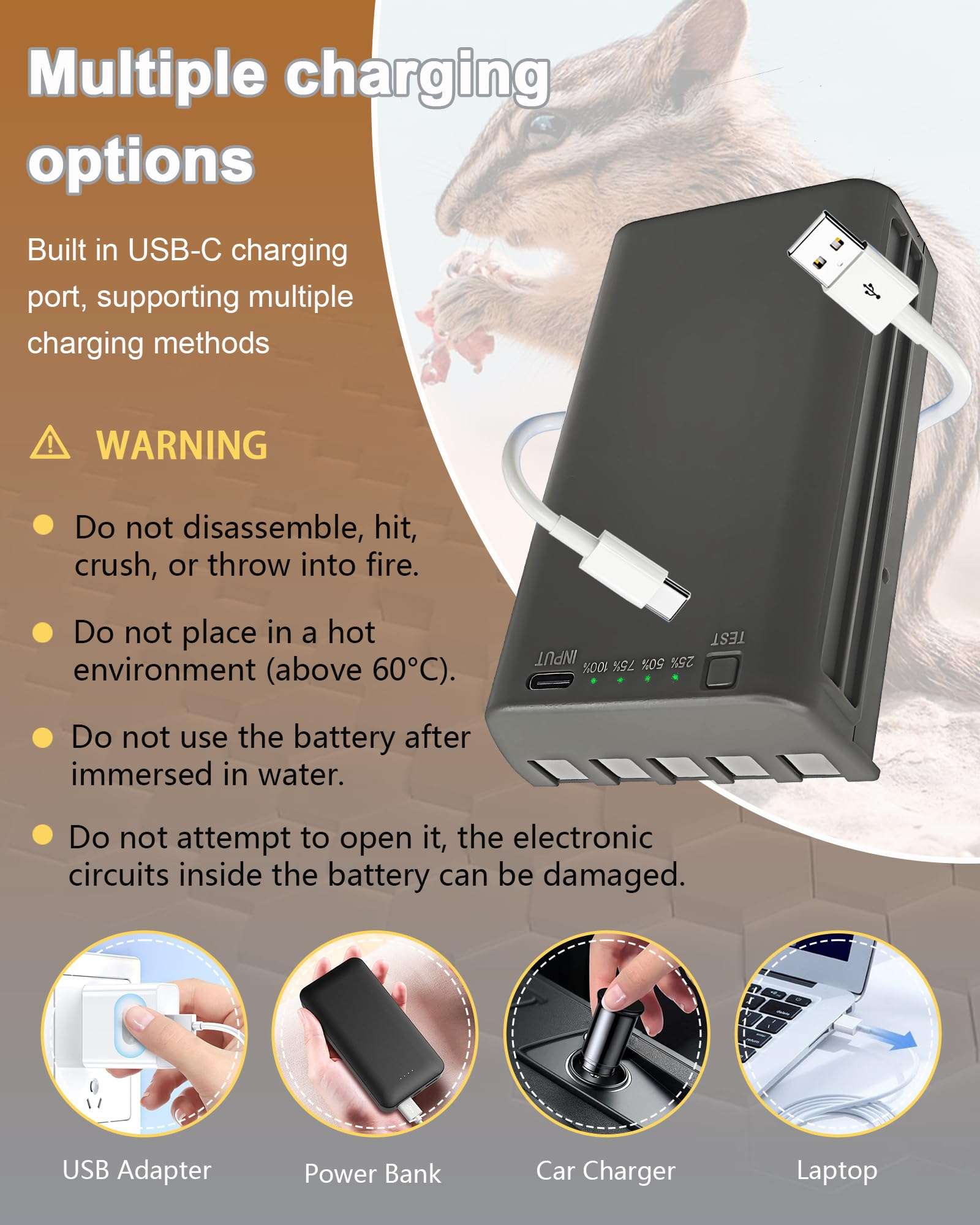 ROYEUEU Rechargeable Battery Pack for Stealth Cam: 2 Pack Lithium Batteries Replacement Compatible with Stealthcam Fusion Deceptor Connect Max Series Flashback Cellular Trail Camera 5