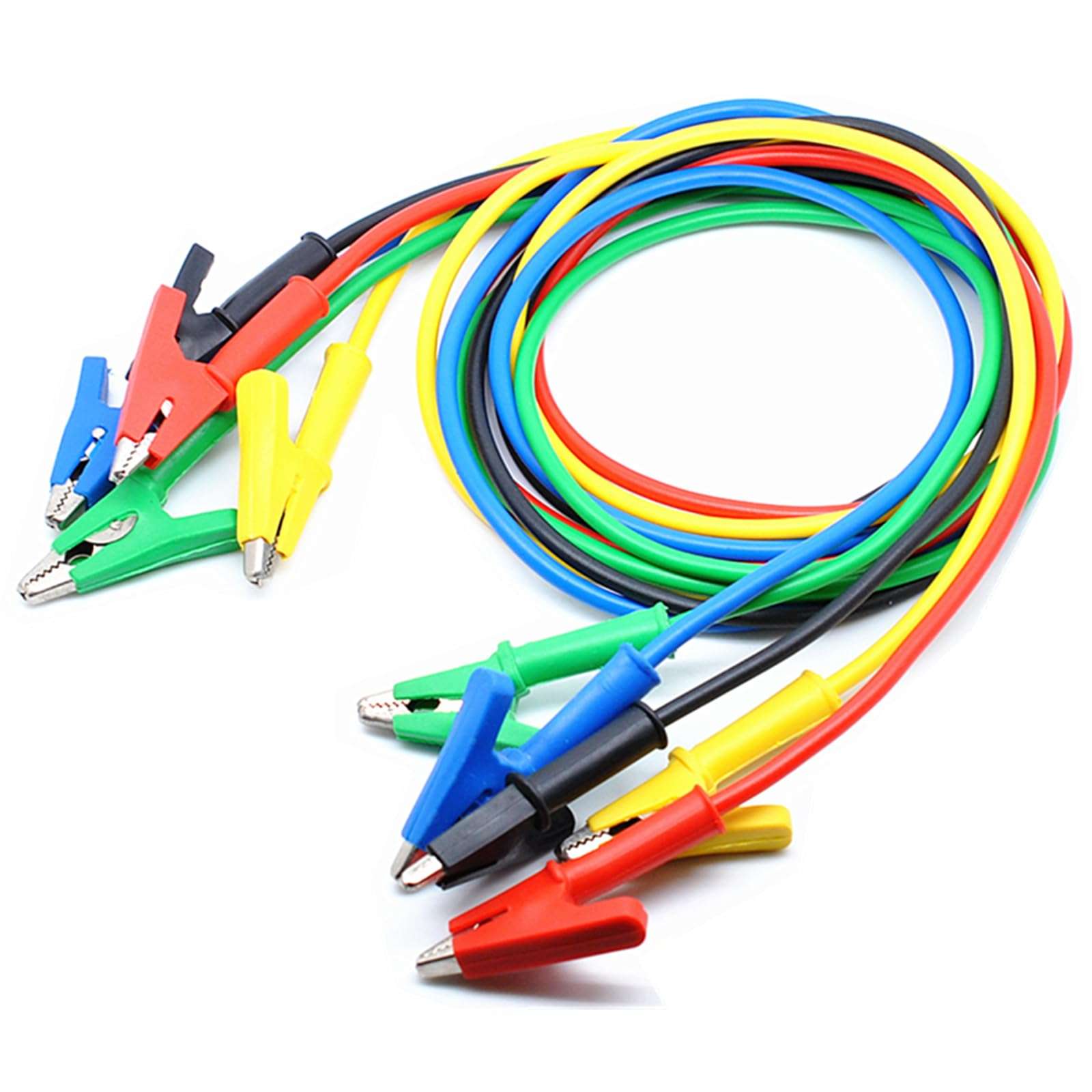 Oiyagai 5 Colors 4mm Alligator Clip Test Leads, 1M Dual End, 15A 1000V Multimeter Test Wires for Lab, Electrical Projects, DIY Electronics 1