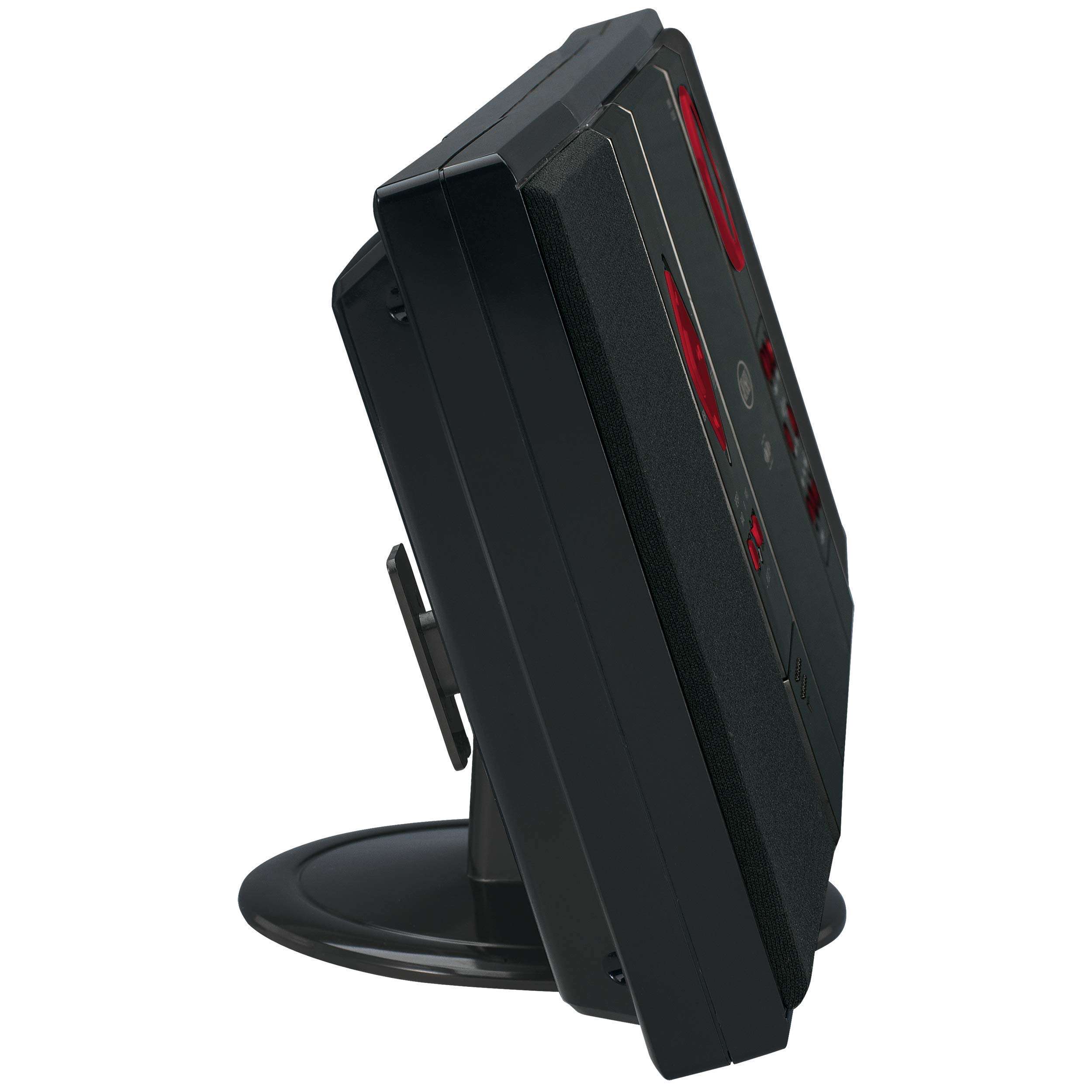 Jensen Modern Black Series JMC-180 Red Wall Mountable Vertical Loading CD Music System, Digital AM/FM Stereo with Speakers, Aux-in, & Headphone Jack Remote Control (Red) 6