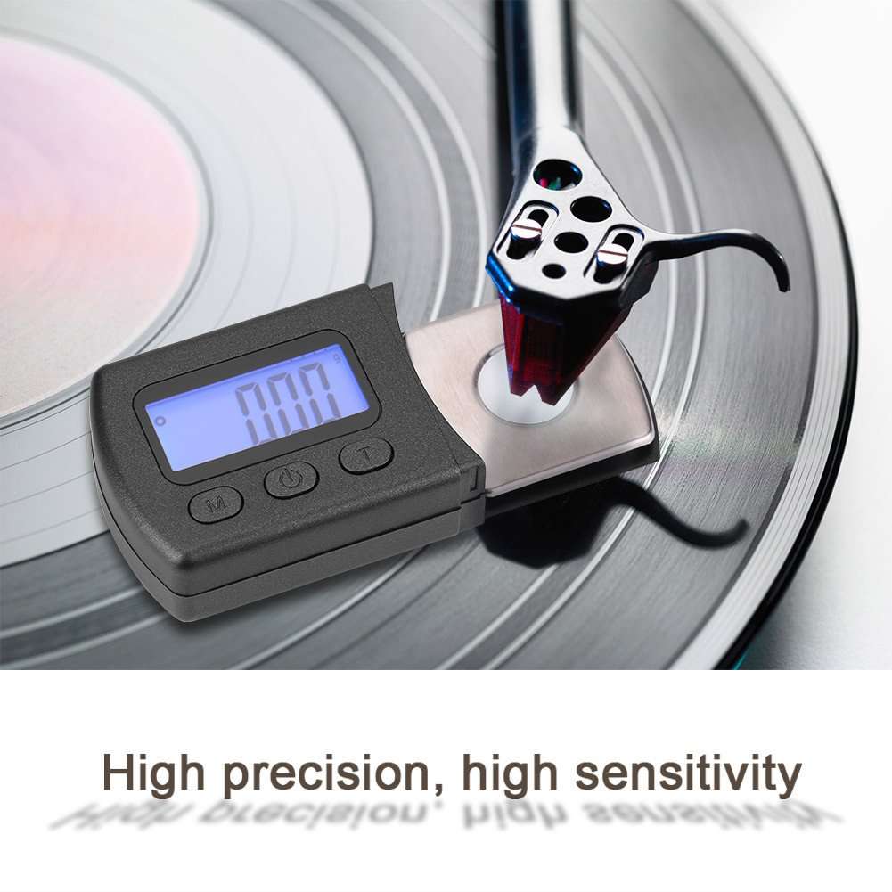 Pomya Turntable Stylus Force Gauge, LCD Digital Cartridge Stylus Tracking Force Gauge Scale Precise 0.01g with 5g Calibration Weight 2
