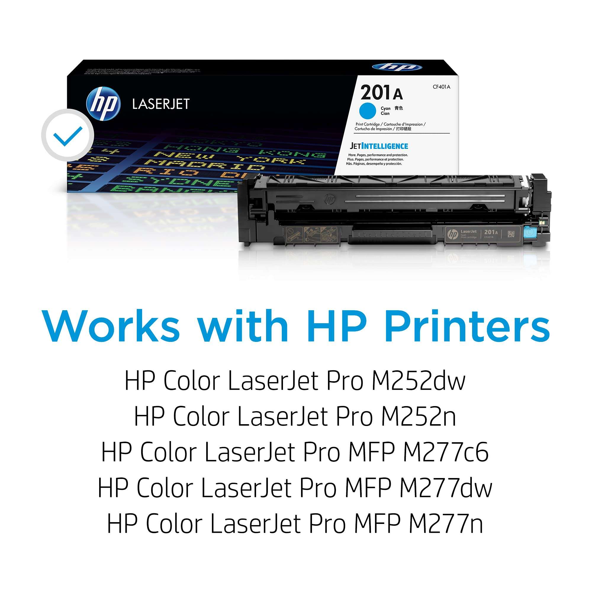 HP 201A Cyan Toner Cartridge | Works with HP Color LaserJet Pro M252, HP Color LaserJet Pro MFP M277 Series | CF401A 2