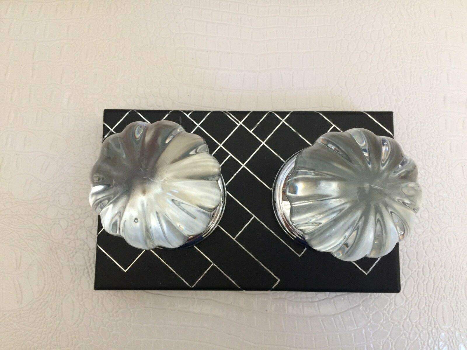 TAHARI HOME Set of 2 Door KNOBS Pull Mirror Crystal Glass Round Design 2