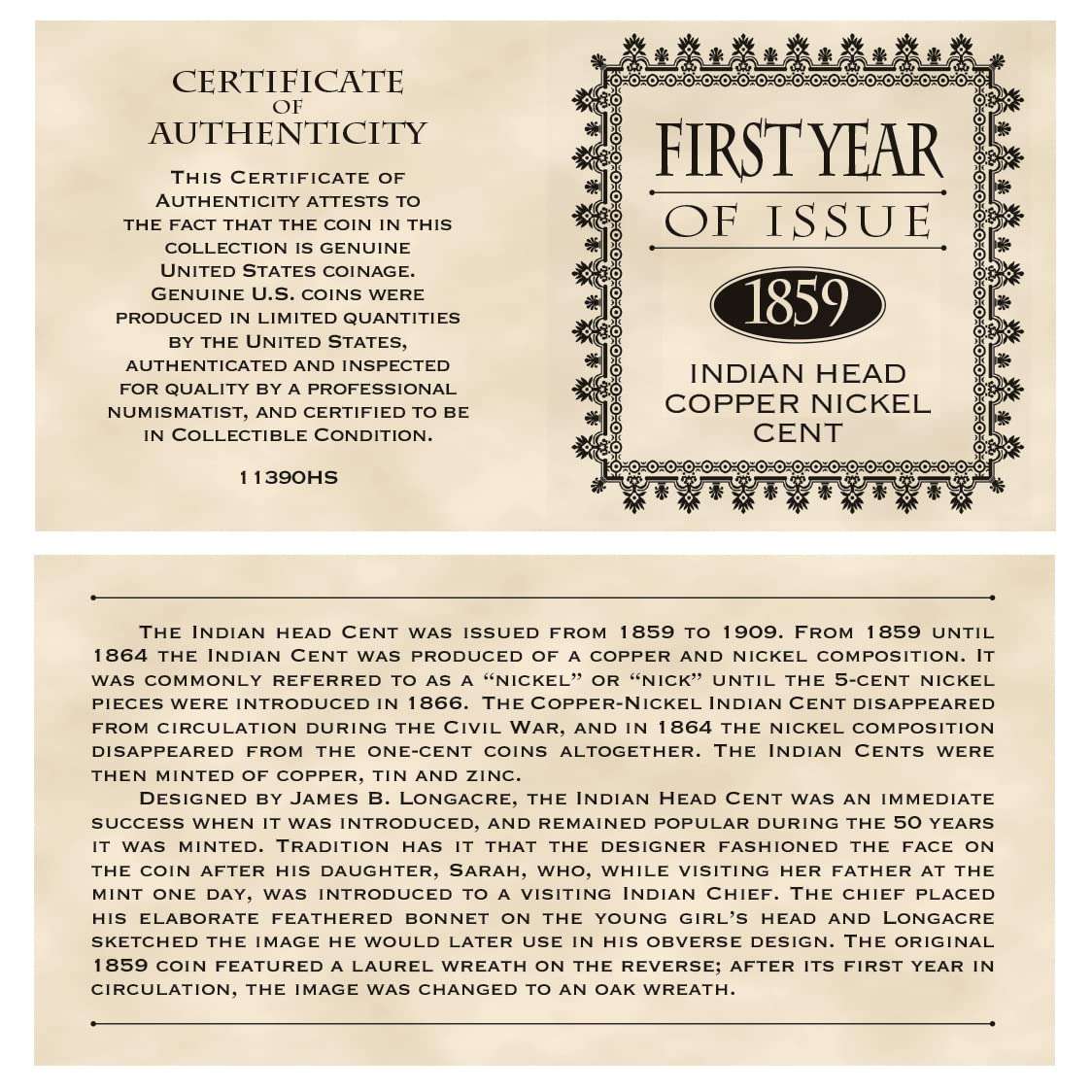 American Coin Treasures First Year of Issue Indian Head Penny 1859 5