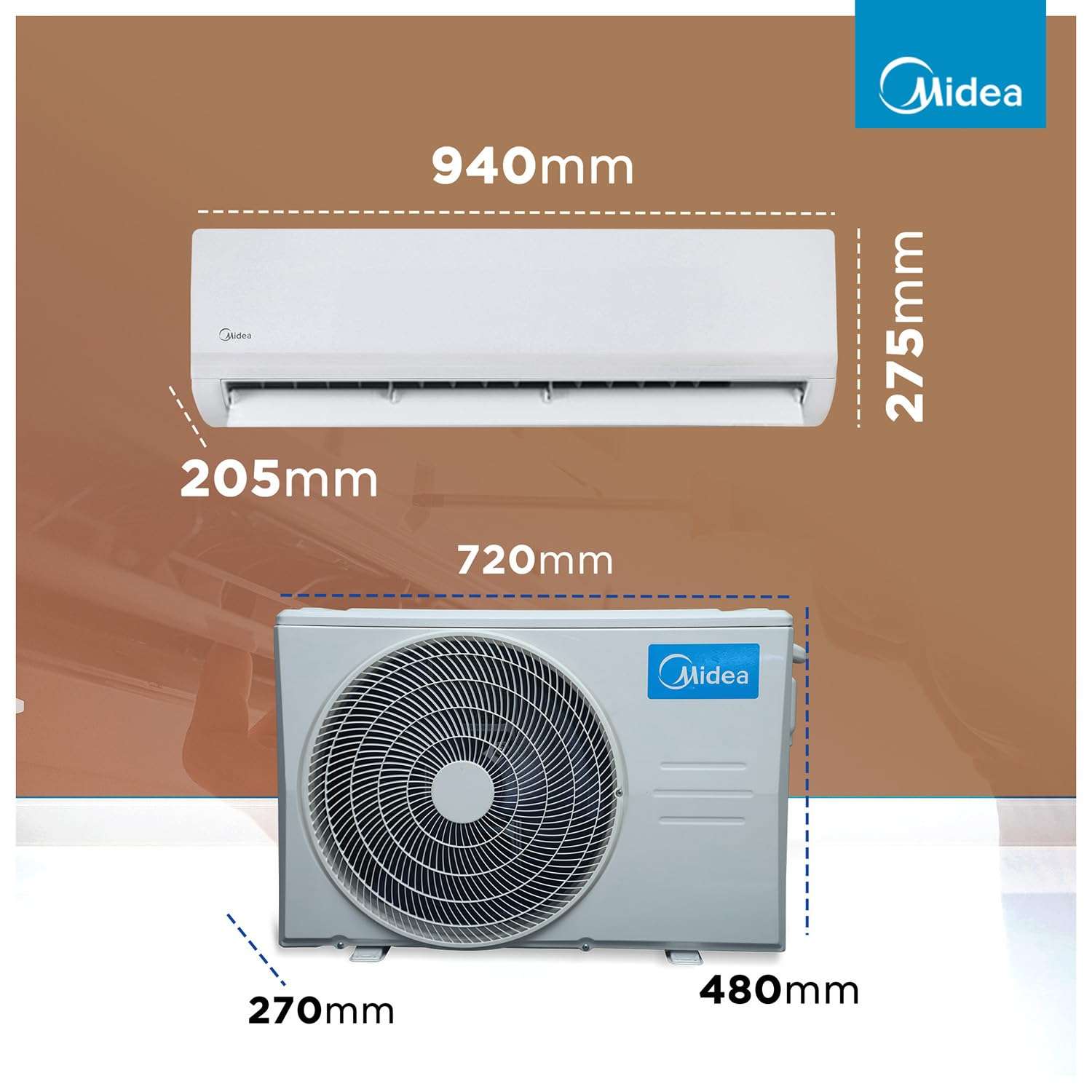 Midea 1.5 Ton 3 Star Wi-Fi AI Inverter Split AC(Copper, Convertible Gear 6-in-1, Turbo Mode, Dry Mode for Monsoon, Auto Clean&HD+PM 2.5 Filter, 2026 Model,Santis Max DLX Wi-Fi - MAI18SD3R36W0, White) 5