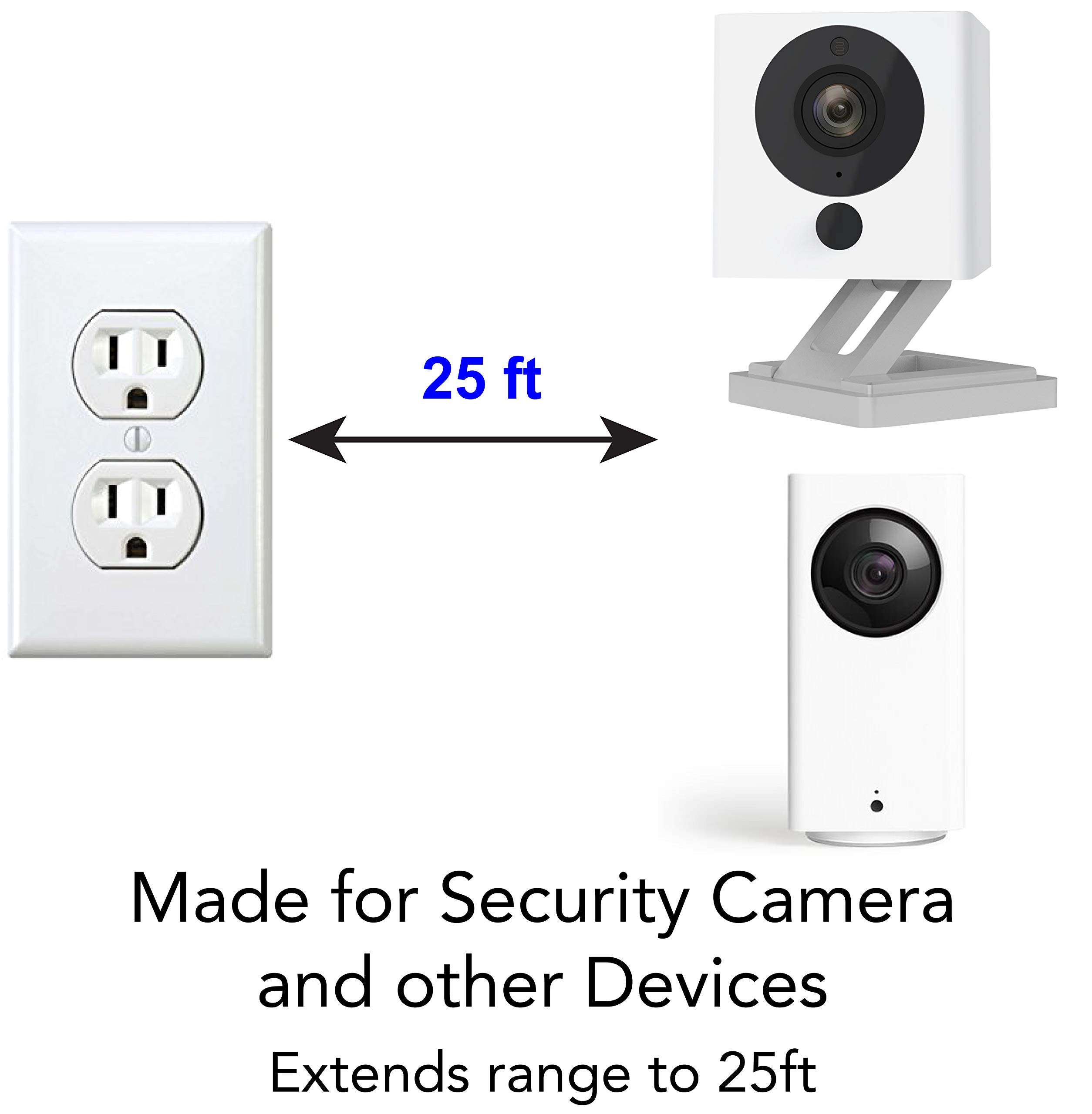 25ft Power Extension Cable Compatible with Wyze Cam v3, Echo, Ps5 Xbox Controller, Blink, Many More. - White - 2