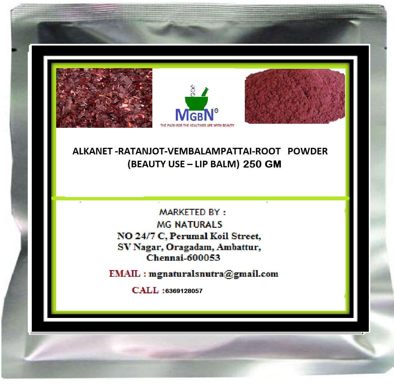 ALKANET -RATANJOT-VEMBALAMPATTAI-ROOT POWDER (BEAUTY – LIP BALM) 250 Gm 1