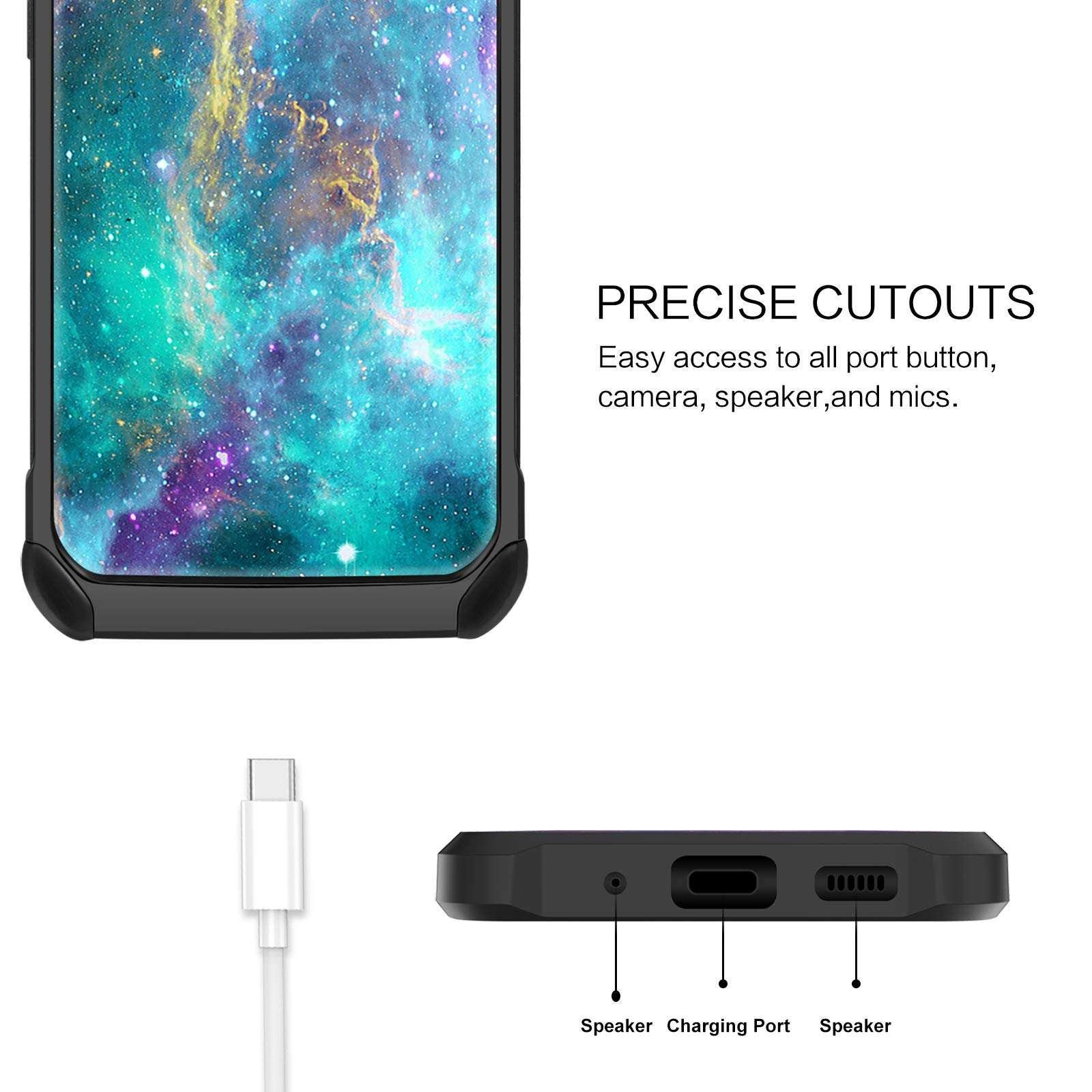 BENTOBEN Samsung Galaxy S20 Case 2020, Glow in The Dark Dual Layer Hybrid Hard PC Soft TPU Rubber Rugged Anti-Slip Shockproof Protective Phone Cases for Samsung Galaxy S20 6.2 Inch, Nebula 6