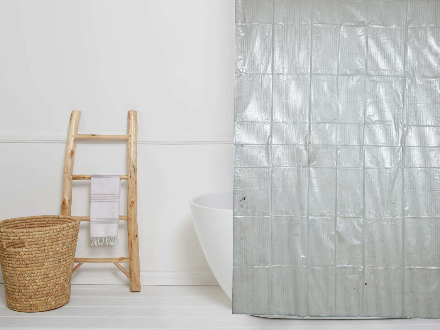 Heart Home PVC 7 Feet Shower Curtain with 8 Hooks (Blue)- CTHH434