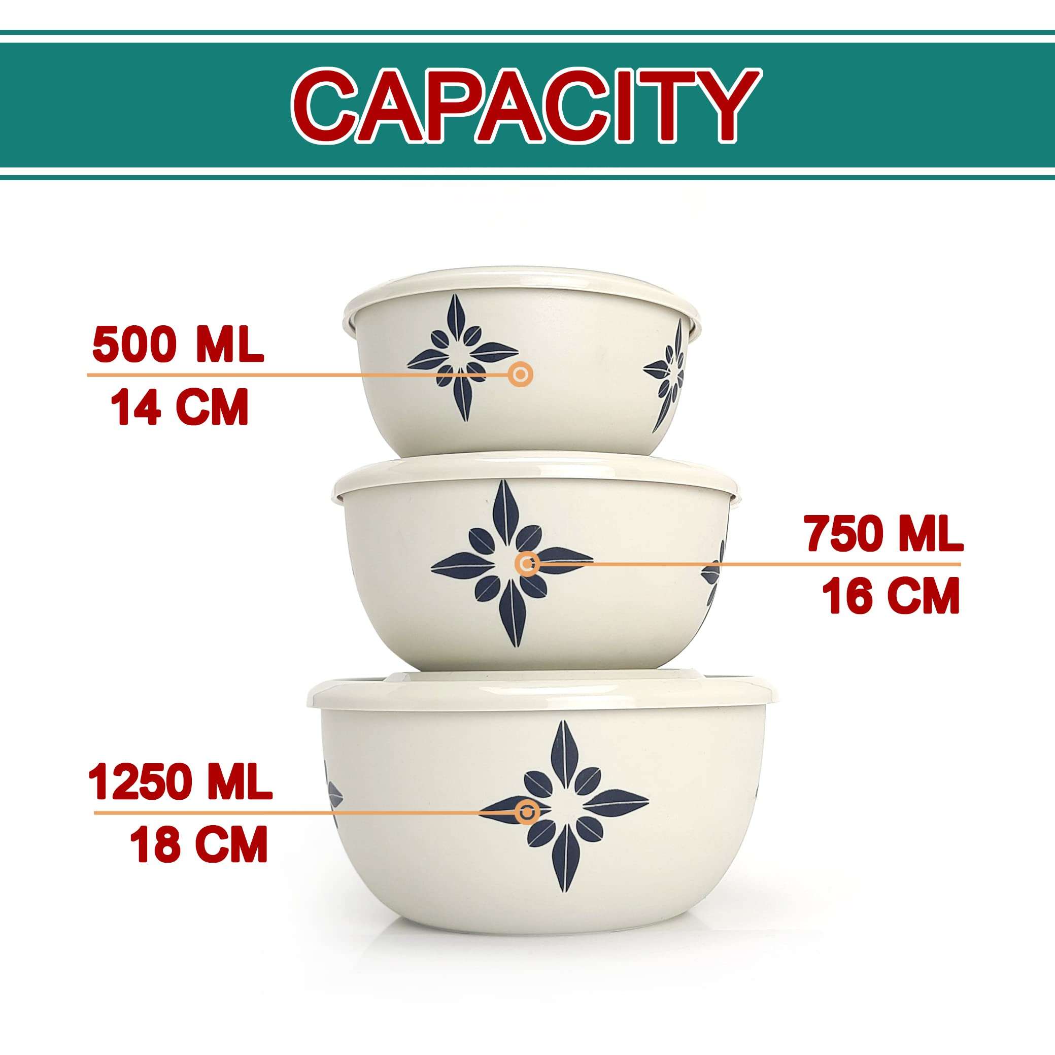 Zaib Stainless Steel Microwave Safe Serving Bowls with Stainless / Snack Serving Containers for office / Food Serving Containers for Kitchen Capacity 1250 ML, 750 ML, 500 ML (Star Sand Brown 3 Classic ) 4