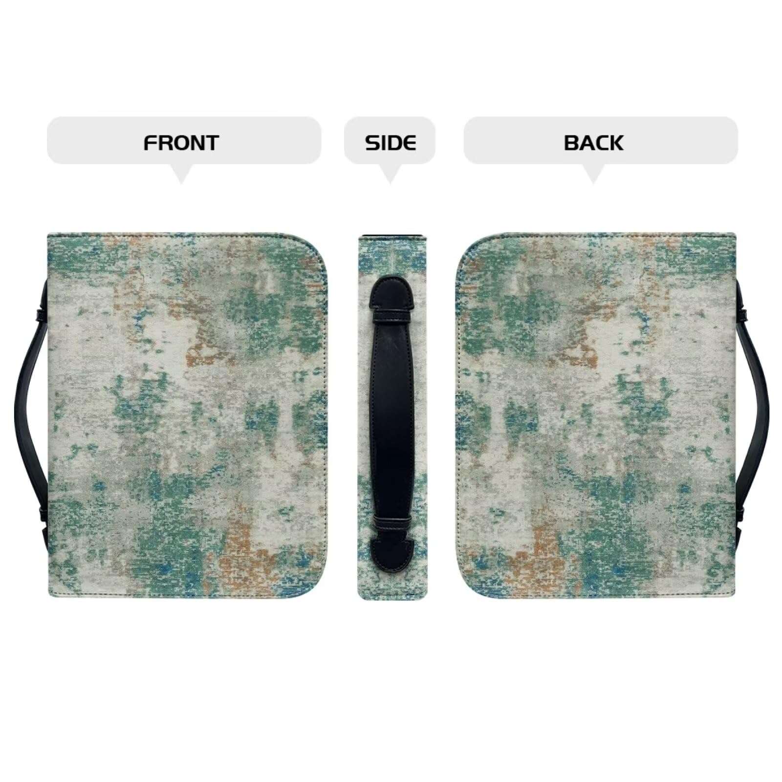 WUYOJUXA Retro Style Bible Book Cover for Women Men Portable Protective Bag for Bible Study Supplies Accessories Carrying Book Case Church Bag with Durable Handle Christian Gifts for Women-size：L 3