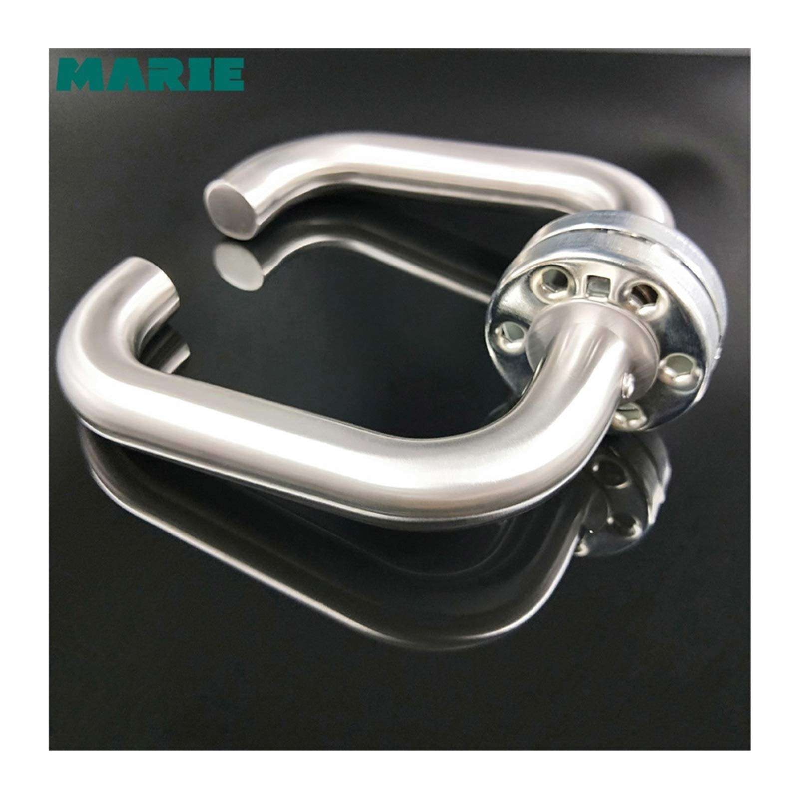 WSZMD Closet Passage Door Locks Silver Stainless Steel Door Handles with Lock for Interior Doors Sliding Room Bathroom Door Handles Lever Hardware, Internal Lever Handl (Color : Handle) 6