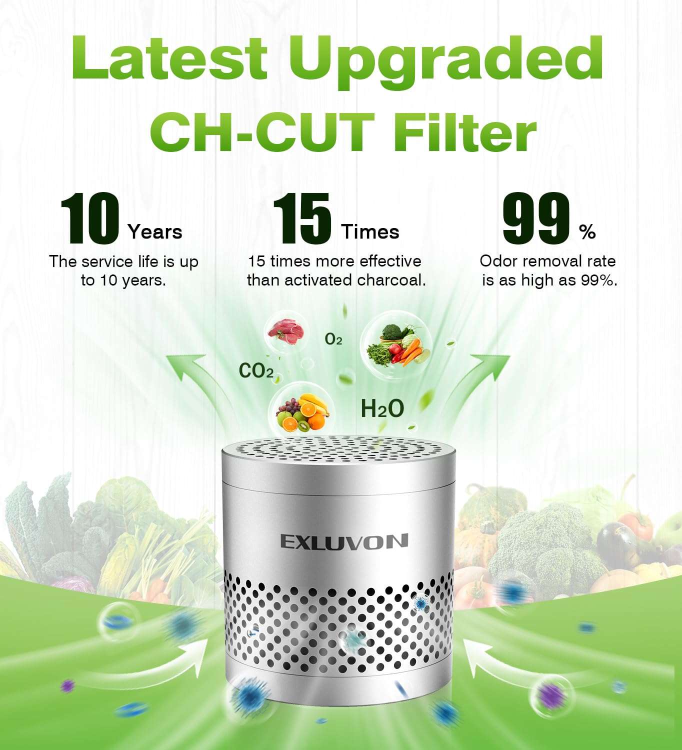 Exluvon Fridge Deodorizer, Lasts for 10 Years Refrigerator Deodorizer Odor Eliminator,Travel Size Air Purifiers, More Effective Than Baking Soda Bamboo Charcoal Air Purifying Bag, Silver 4