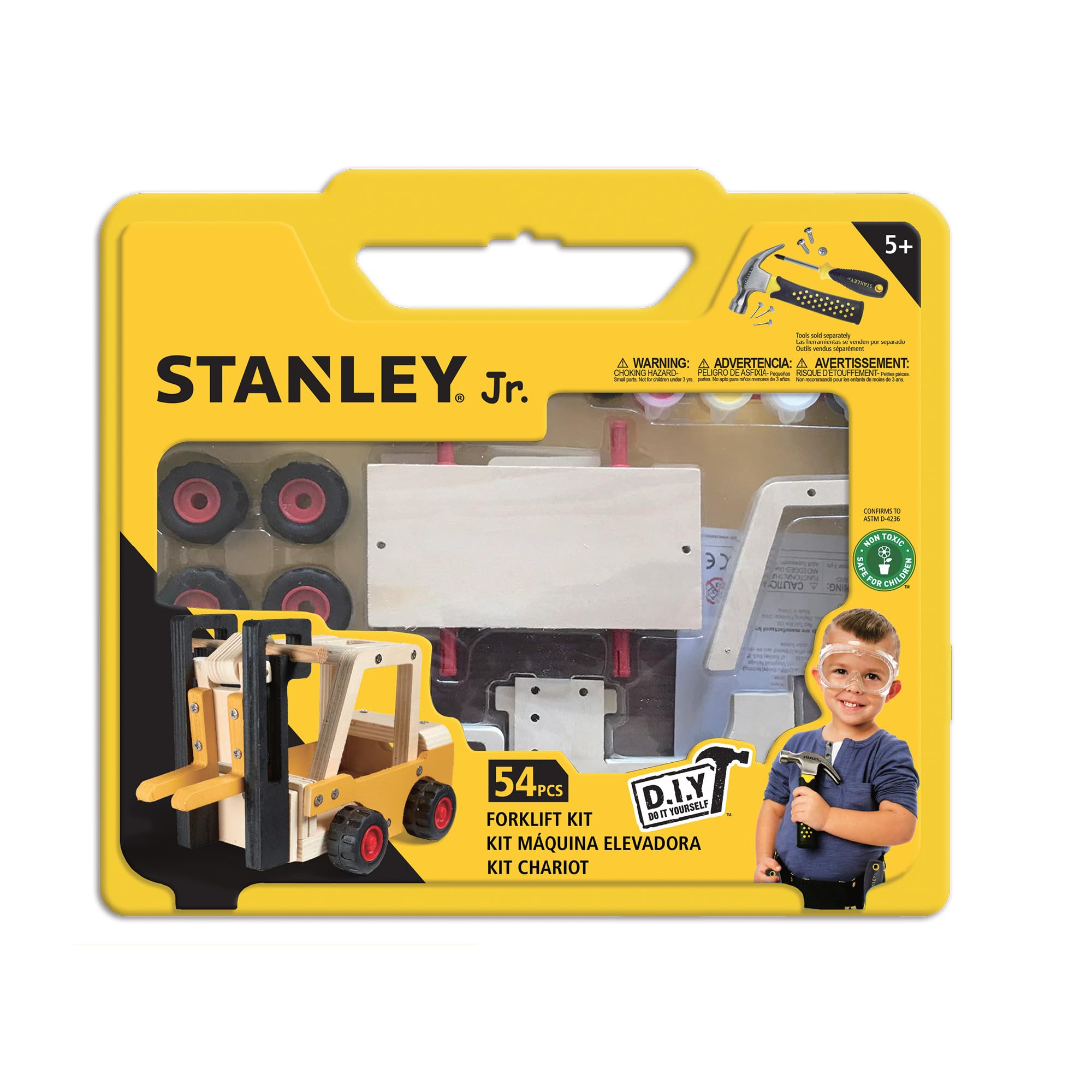 STANLEY Jr. Red Toolbox Little Lifters Forklift Fun Build & Play Set: DIY Kit for Ages 3+