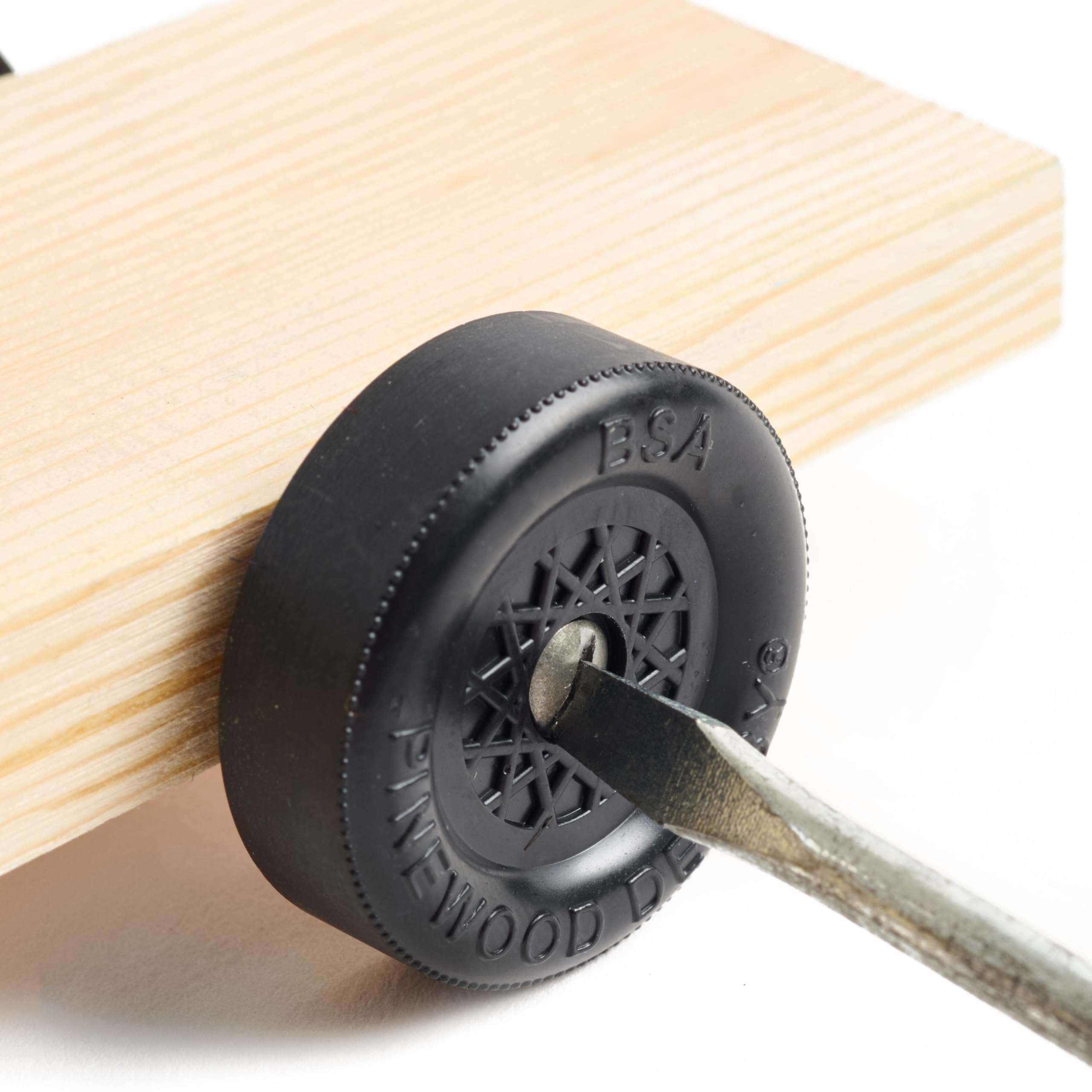 Pinewood Pro Official Pine Derby Bent Axle | 1.5 Degree Bend with Convenient, Easy Turn Screw Driver Slot for Derby Cars | Polished, de-burred and pre-Bent Steering axle 5