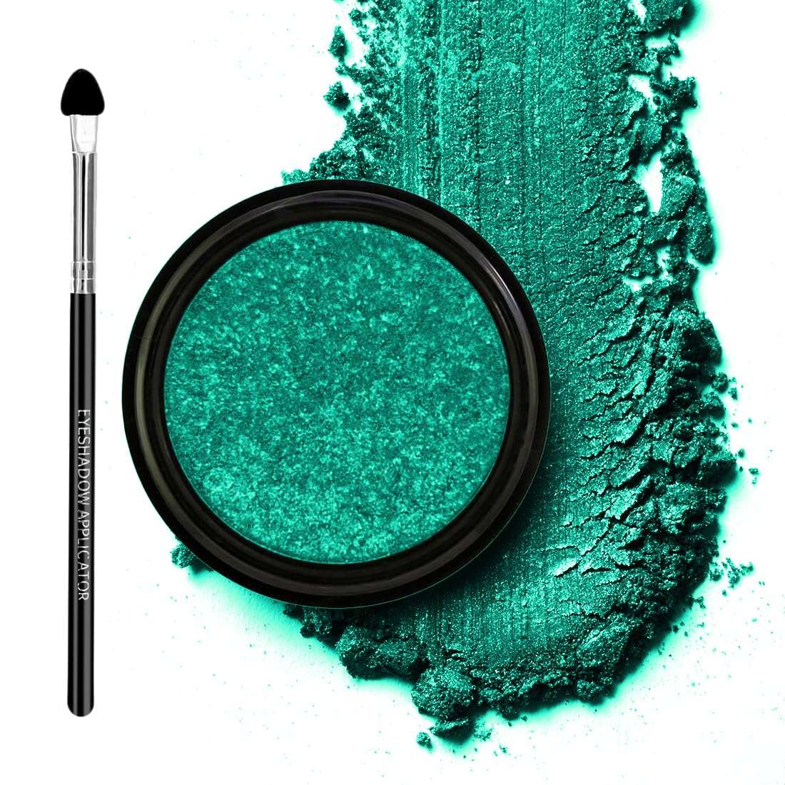 Coloressence Ultra Graphic Eyeshadow | 14 Shimmery Eyeshadow Shades With Glittery Effect | Long Lasting and Crease Resistant Finish | Eyeshadow Brush FREE - Emerald Elan 1