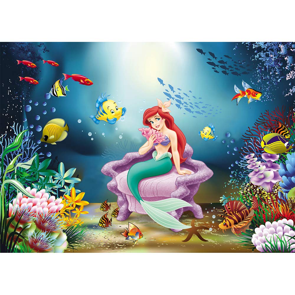 The Little Mermaid Ariel Photo Backdrop Baby Shower 7x5 Under The Sea Photography Background Mermaid Background for Bridal Shower Happy Birthday Backgrounds for Girls