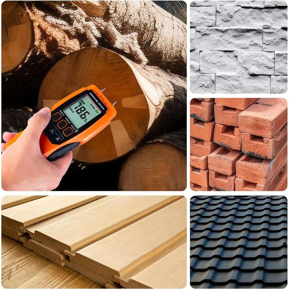 Kqcibz 2 in 1 Moisture Meter, Water Leak Detector Humidity Meter for Mold Self-Testing Moisture Sensor for Firewood 5