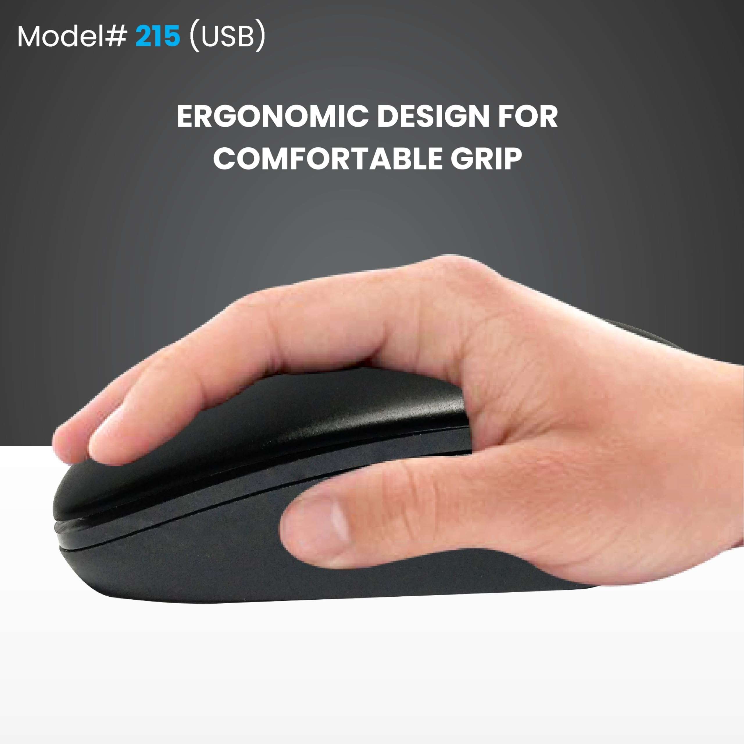 ProDot High-Performance Wired Mouse - Ergonomic Design, Precise Tracking, Universal Compatibility - Ideal for PC, Mac, Gaming, and Office Use (215- Matte Pack of 2) 5