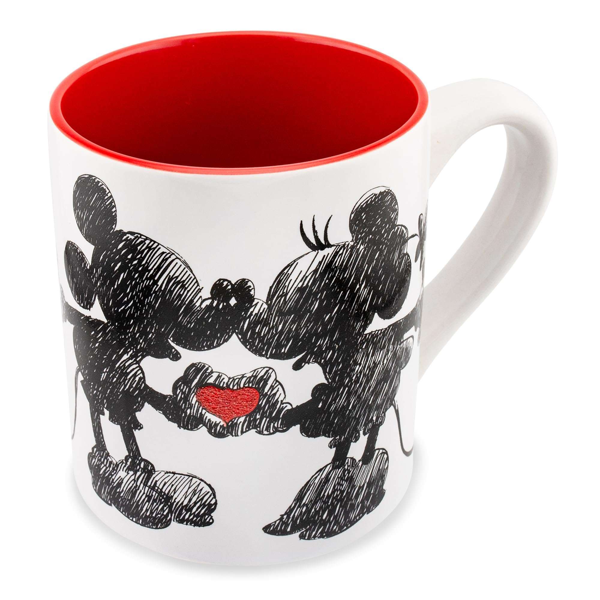 Silver Buffalo Disney Micky Minnie Heart Glitter Ceramic Coffee Mug, 14 Ounces 5